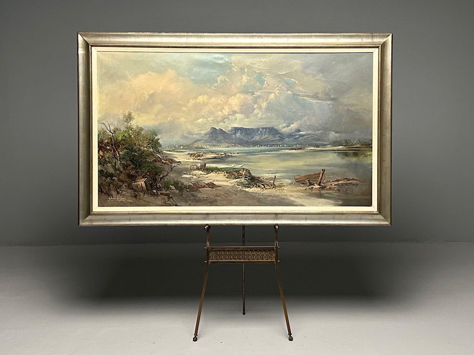 Huile sur toile de Gabriel Cornelis de Jongh, paysage de montagne, signée et datée Bon état - En vente à Stamford, CT