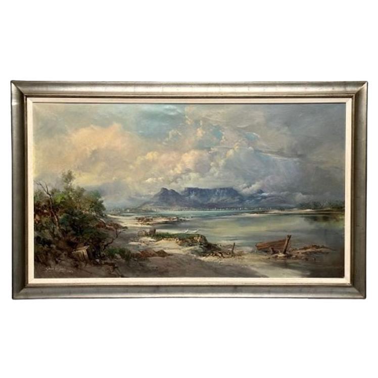 Huile sur toile de Gabriel Cornelis de Jongh, paysage de montagne, signée et datée en vente