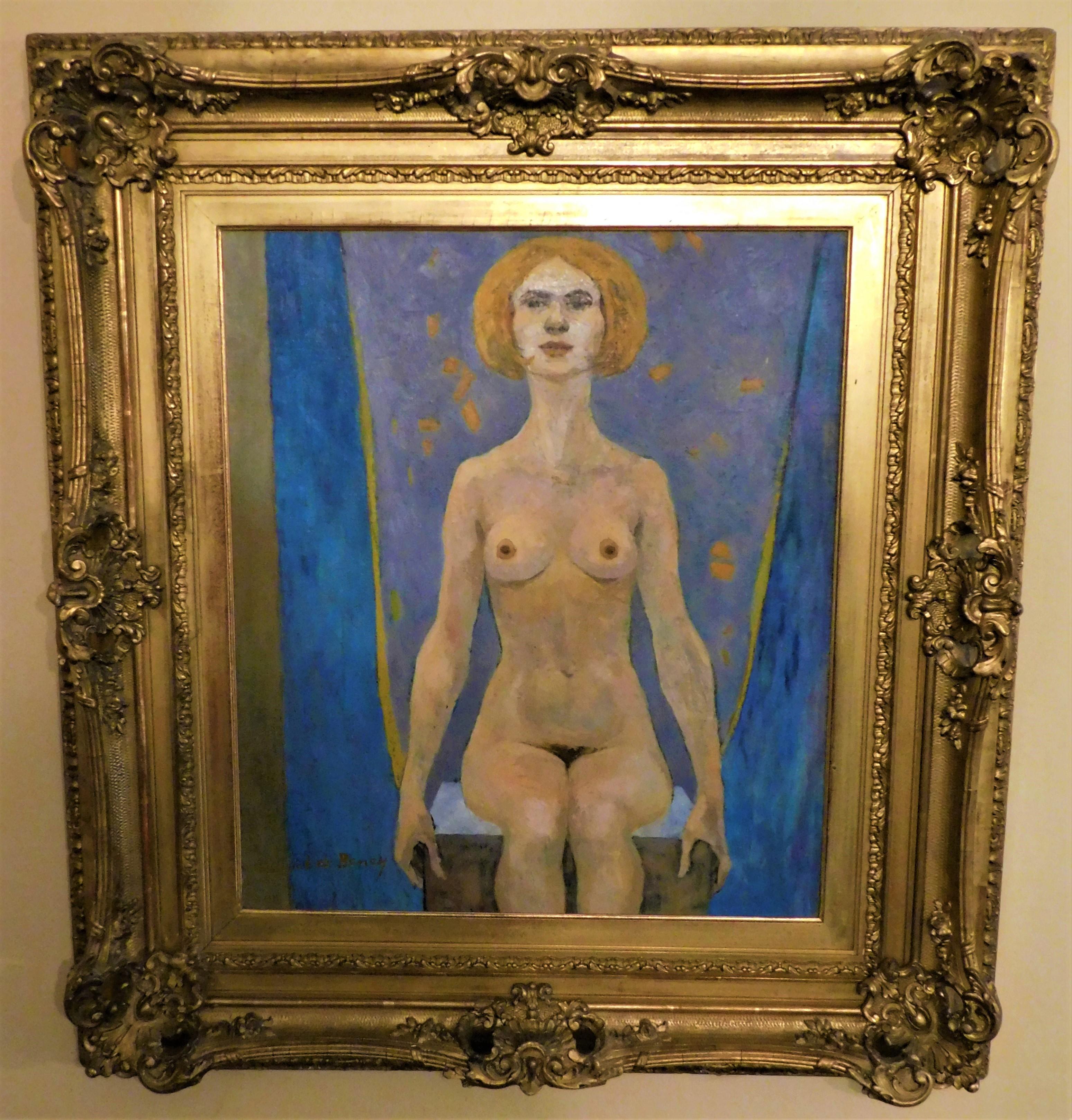 Gabriel de Beney Nudefarbenes Ölgemälde auf Leinwand (Farbe) im Angebot