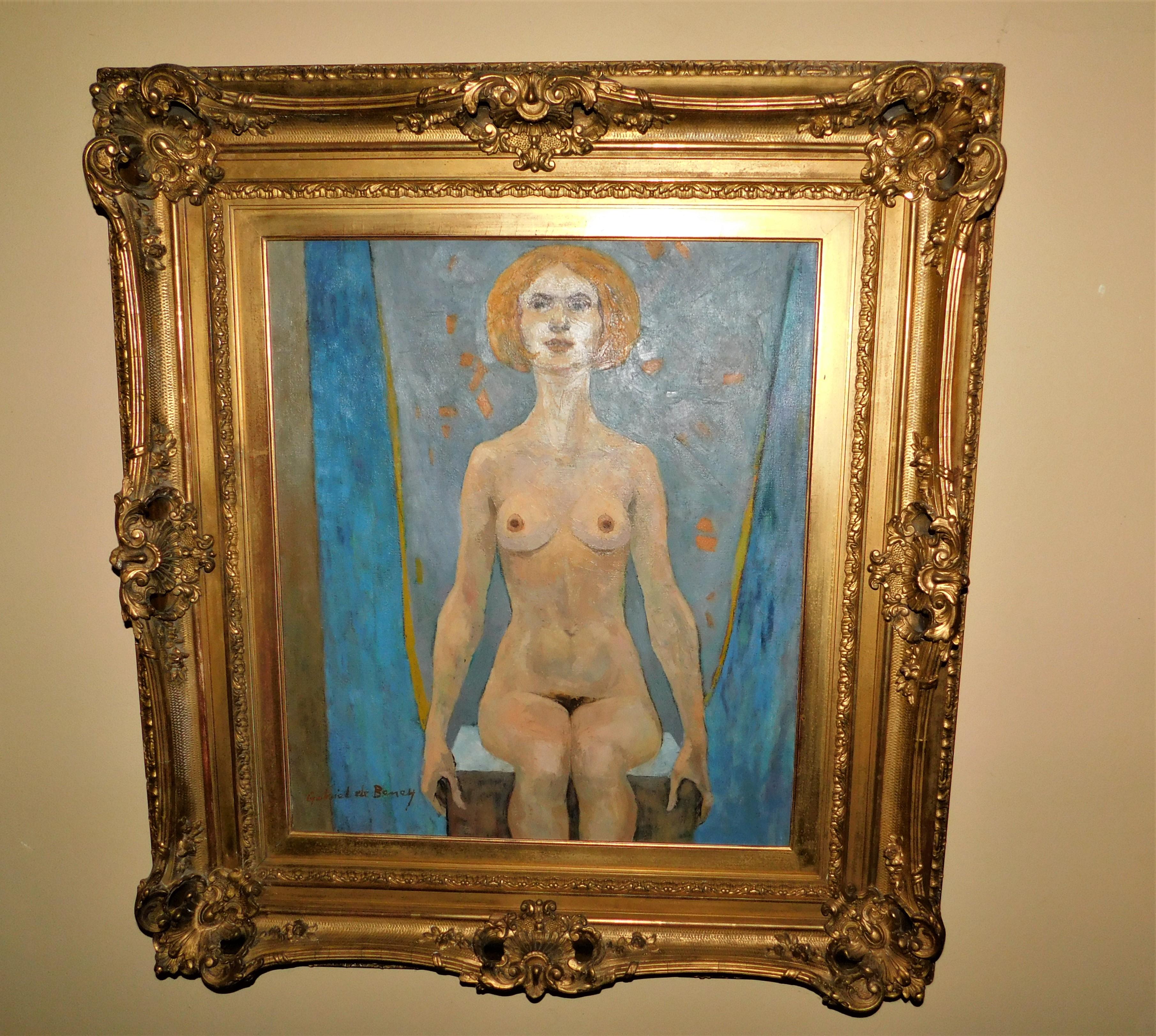 Gabriel de Beney Nude Oil on Canvas Painting For Sale 1