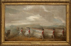 Used The Parade of Swiss Guards a painting on canvas by Gabriel de Saint-Aubin