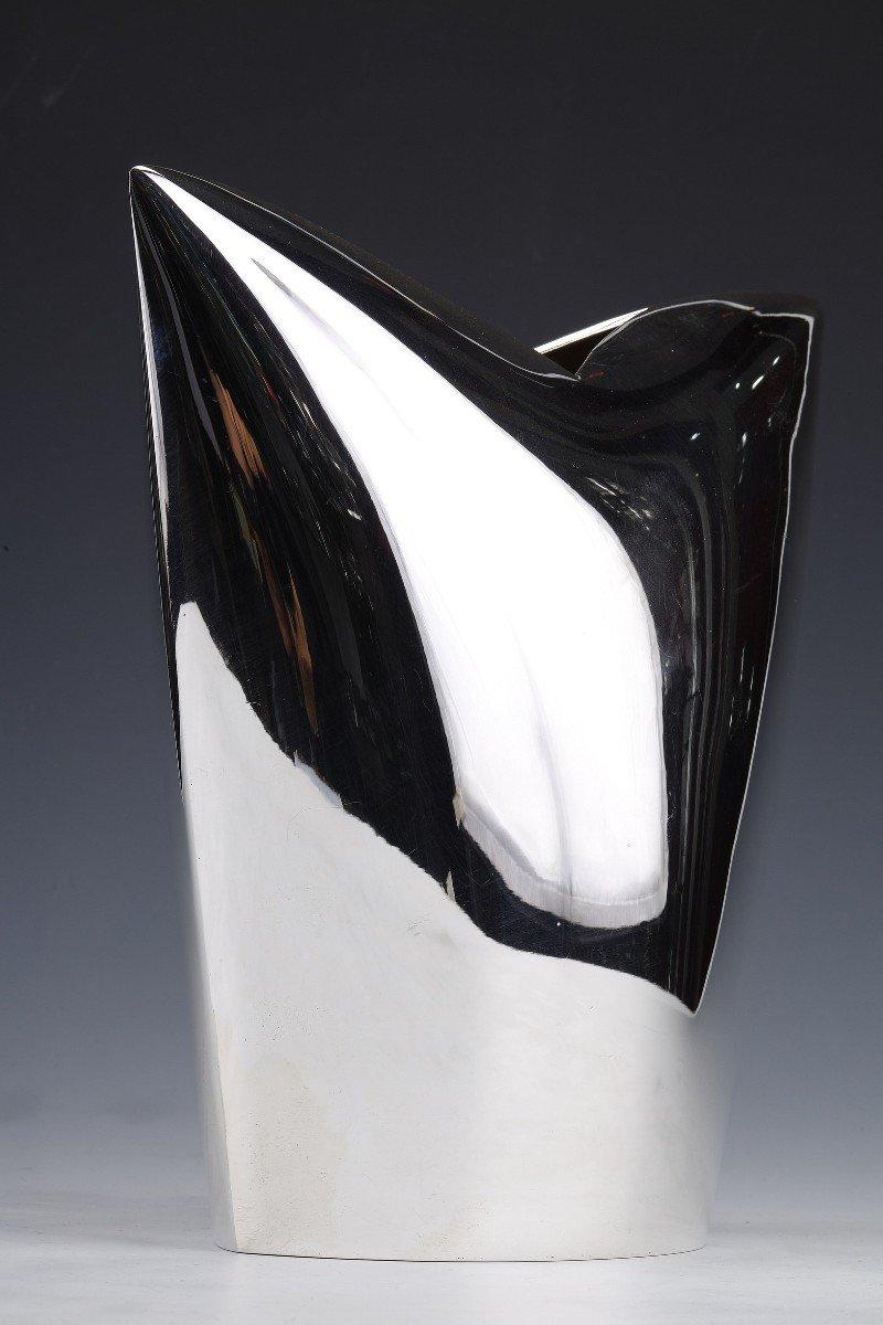 Late 20th Century Gabriel De Vecchi - Solid Silver Vase Italian Design Xxth For Sale