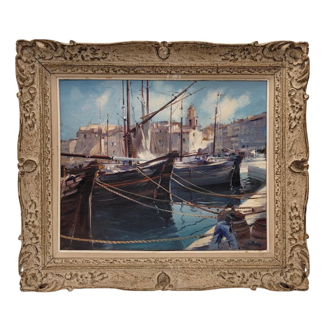 Gabriel Deschamps French Oil on canvas “Saint Tropez” For Sale 11