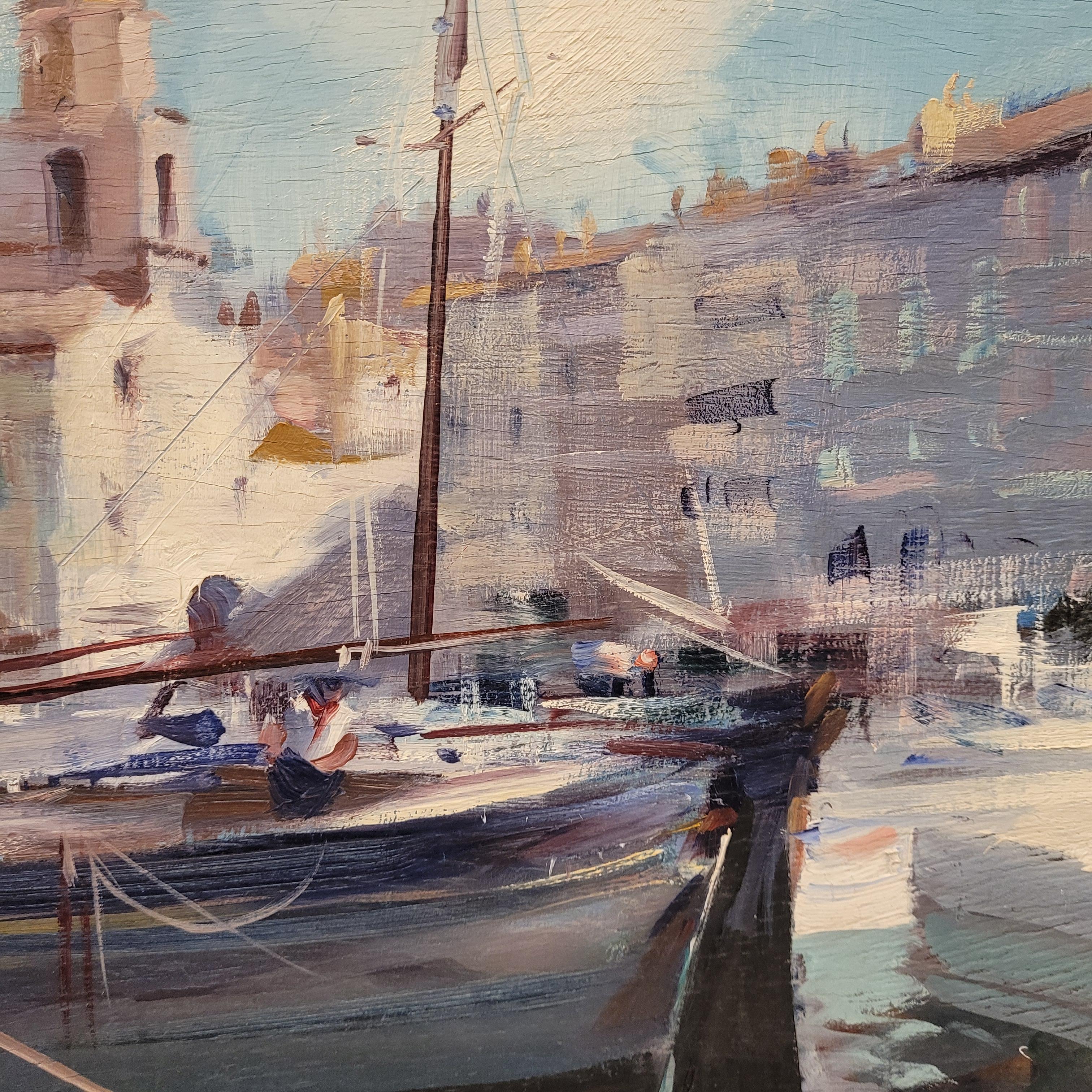 Gabriel Deschamps French Oil on canvas “Saint Tropez” For Sale 2