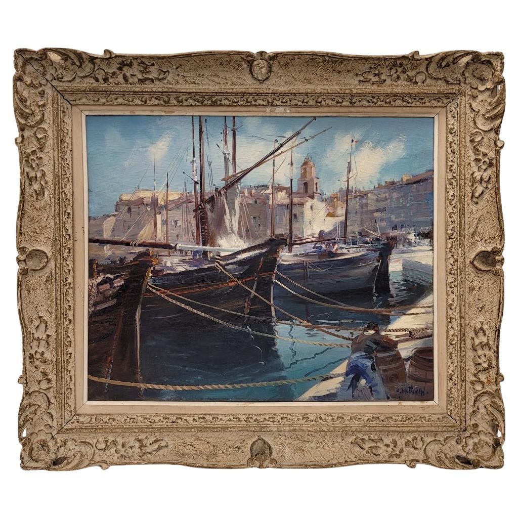 Gabriel Deschamps French Oil on canvas “Saint Tropez” For Sale