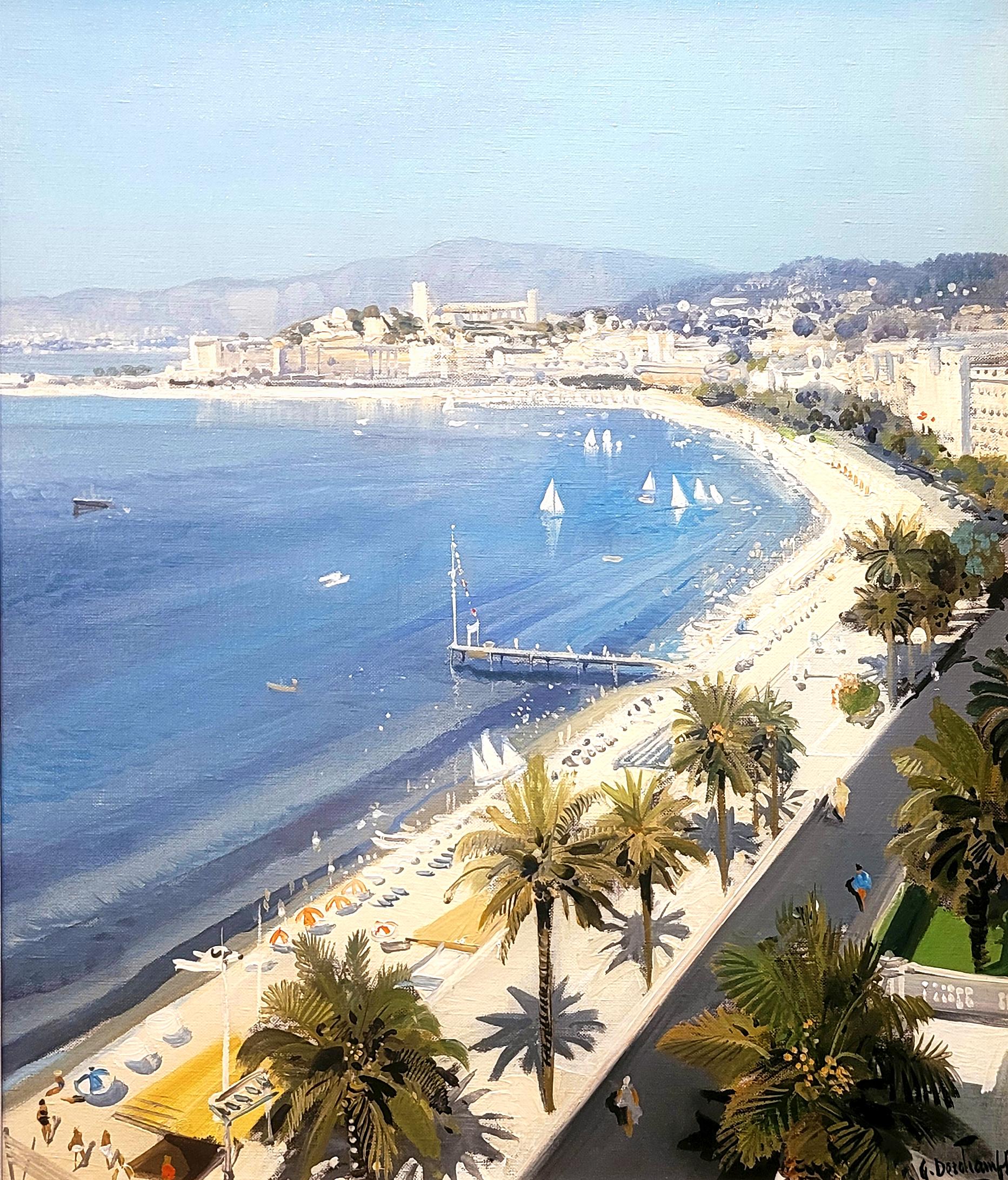 Cannes, French Riviera - Painting by Gabriel Deschamps