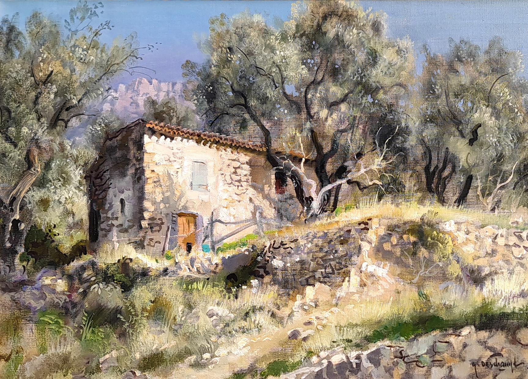 Castellar, Alpes-Maritimes - Painting by Gabriel Deschamps