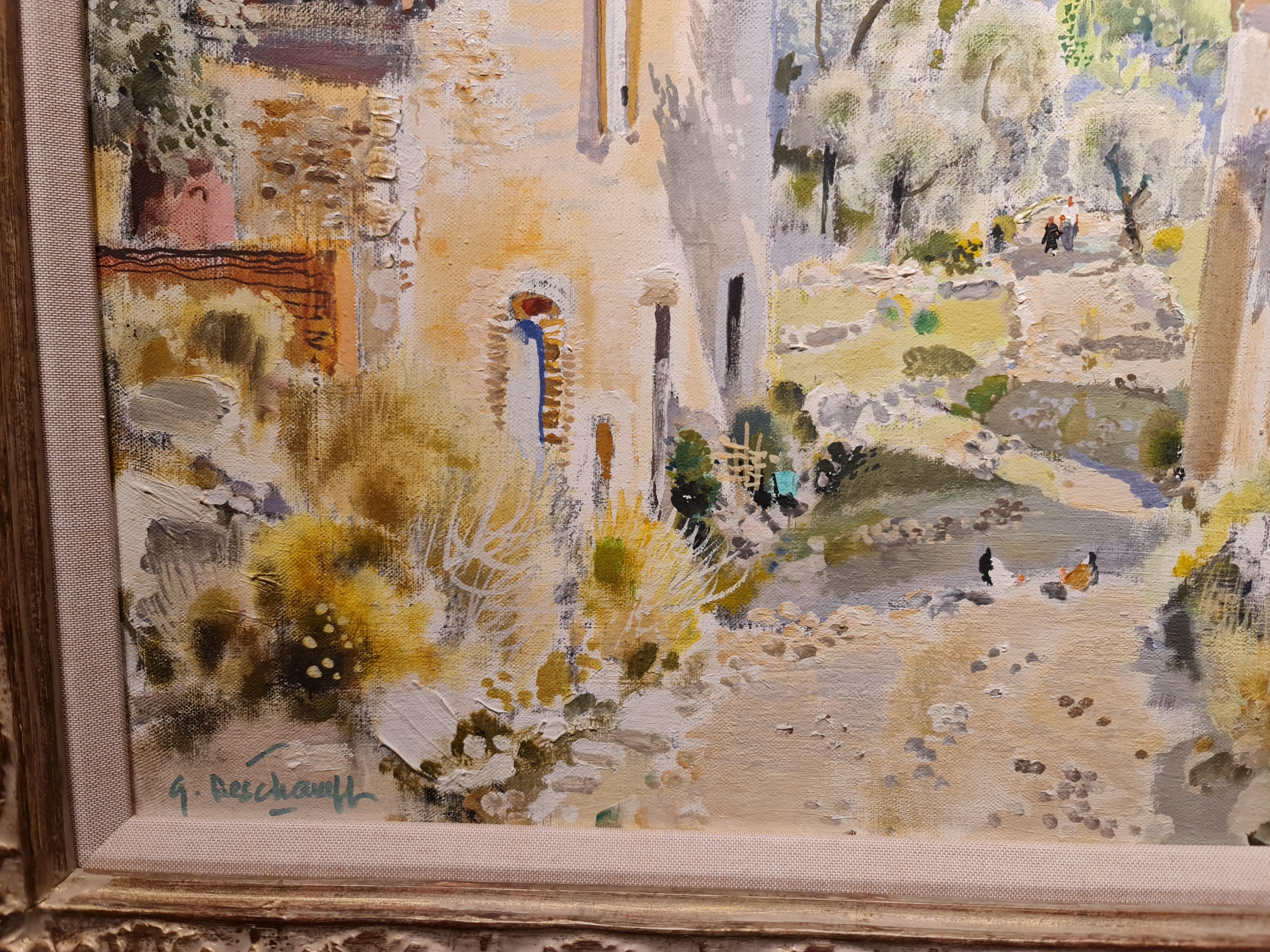 En Provence
par Gabriel Deschamps
Français 1919 - 2011

Huile sur toile
Taille de la toile : 18 x 21.75 pouces
Taille encadrée : 26 x 29.5 pouces

Signé en bas à gauche
