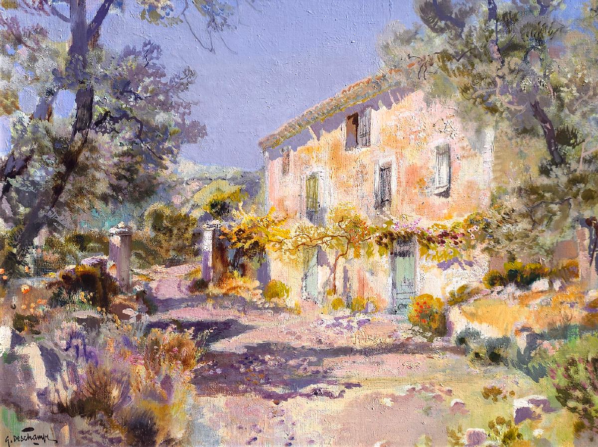 Lumiere Tachetee, Provence – Painting von Gabriel Deschamps