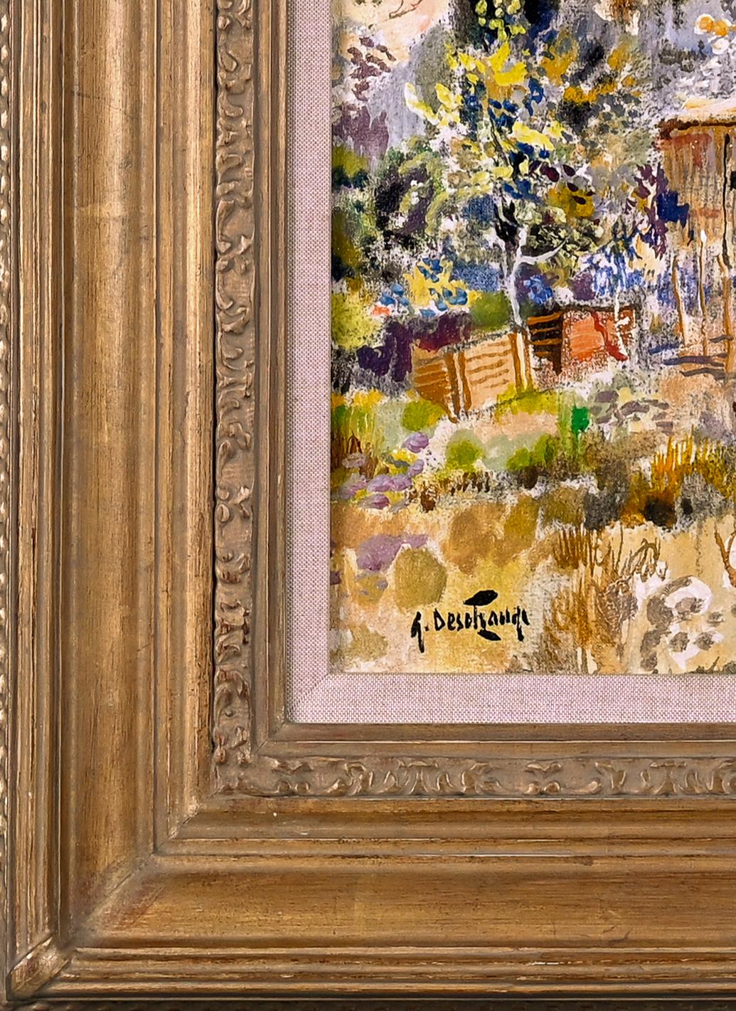 Paysage Provencal' Pittura impressionista di paesaggio del XX secolo, Nature, alberi - Painting Impressionismo di Gabriel Deschamps