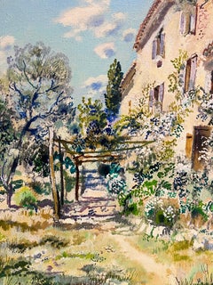 The Old Stone Mas House Provence Fine French Impressionist Signed Oil Painting