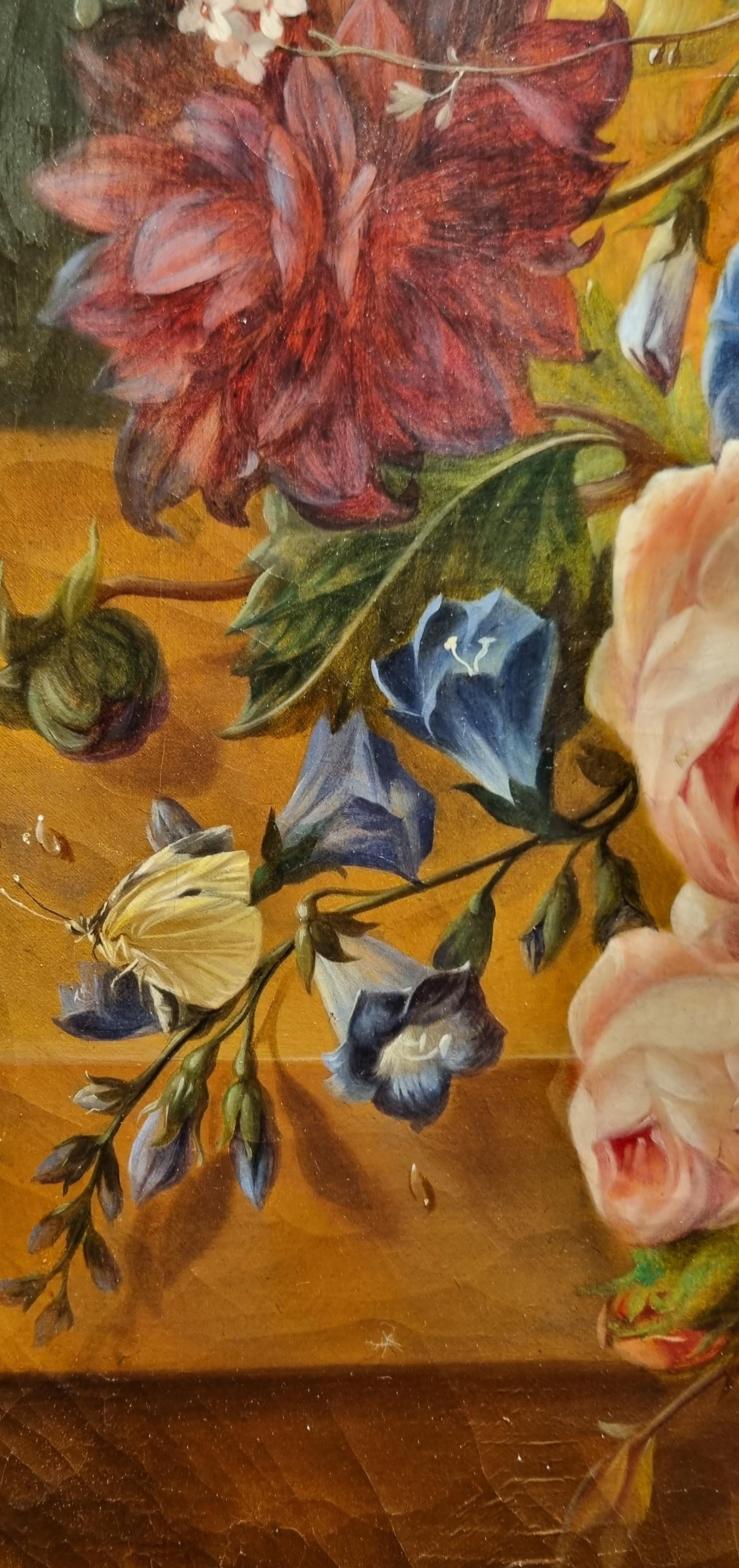 Blumengemälde Französisch Akademischer Realist Stilleben DUDAN Mitte 19. im Angebot 1