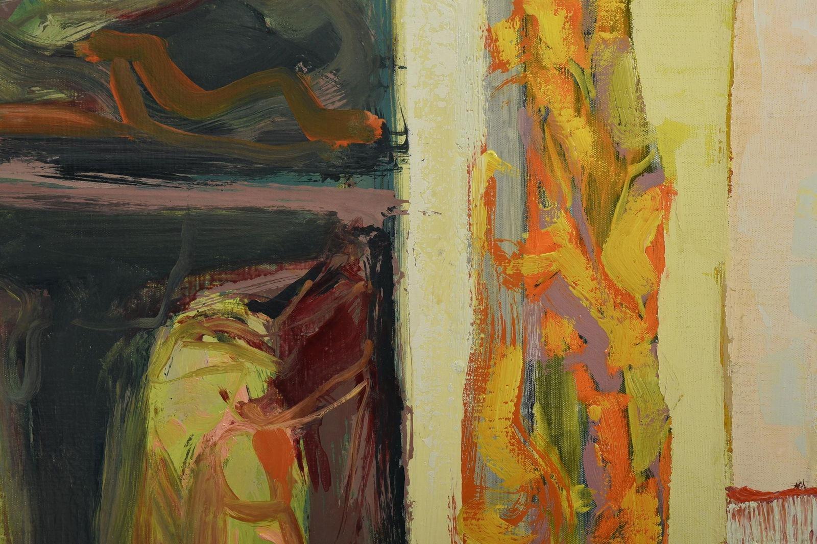 Monumental óleo abstracto de Gabriel Godard sobre lienzo Francés en venta