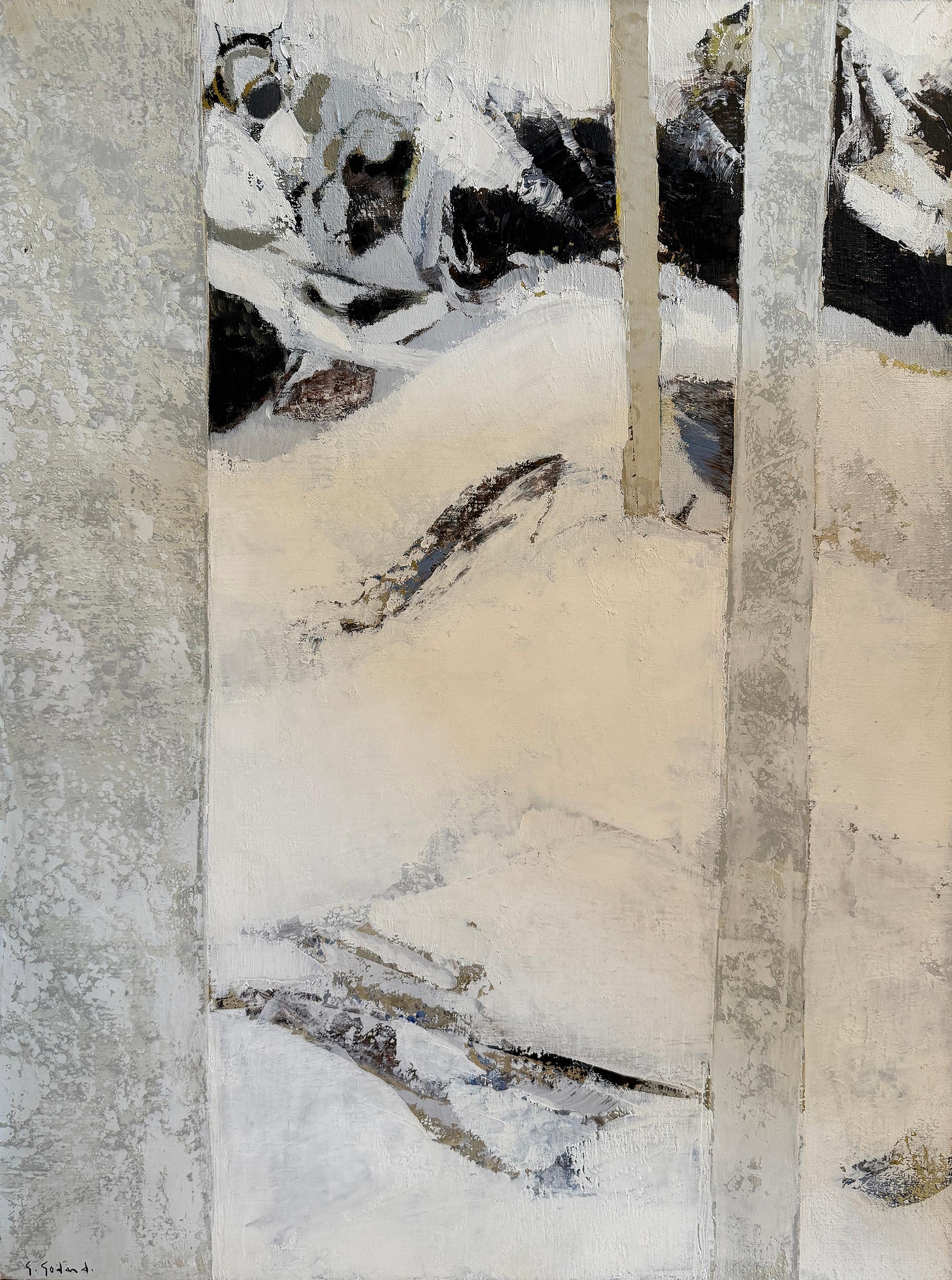 Gabriel Godard - Öl auf Leinwand - Schnee im Wald (Französisch) im Angebot