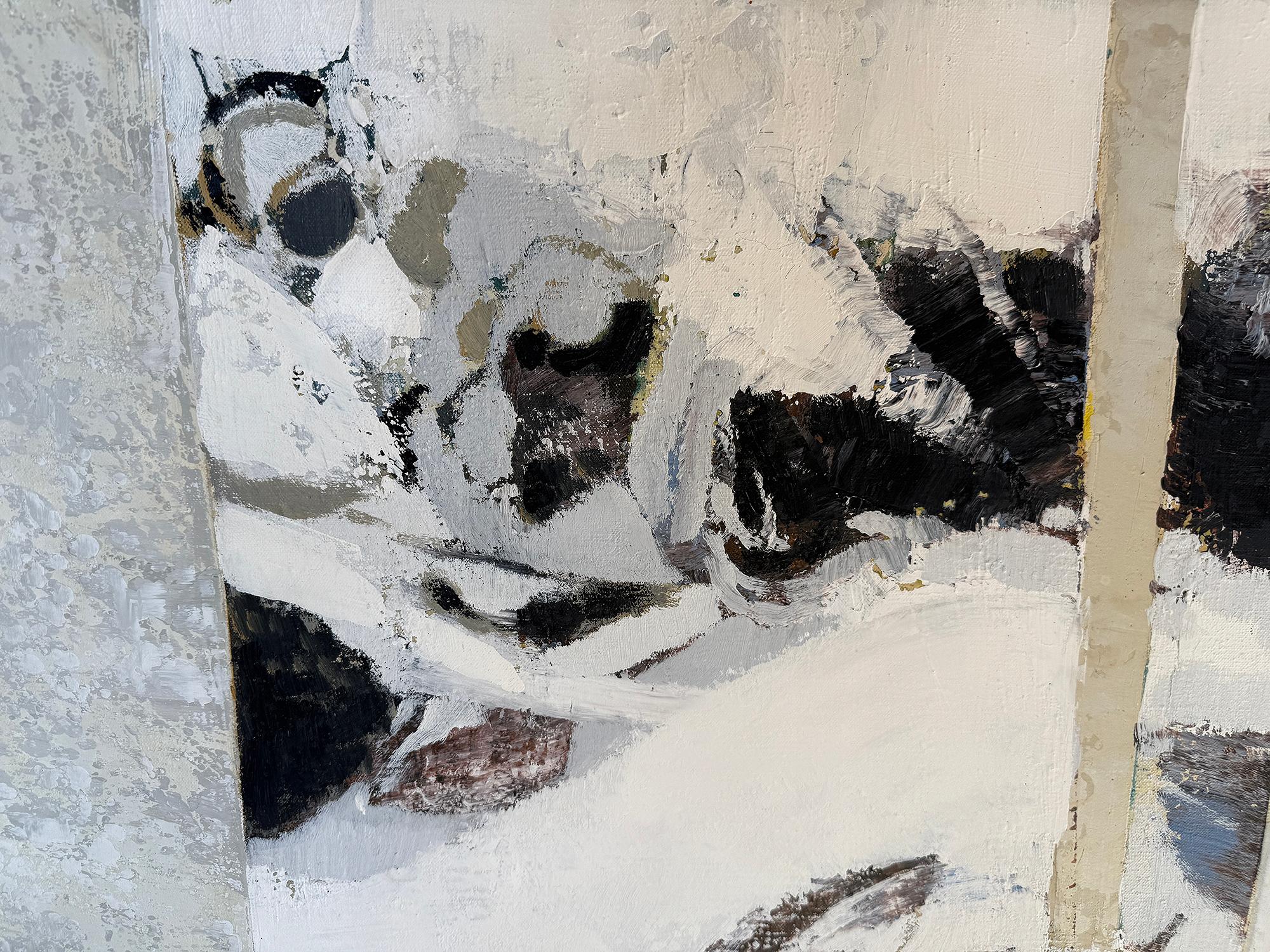 Gabriel Godard - Öl auf Leinwand - Schnee im Wald (Ende des 20. Jahrhunderts) im Angebot