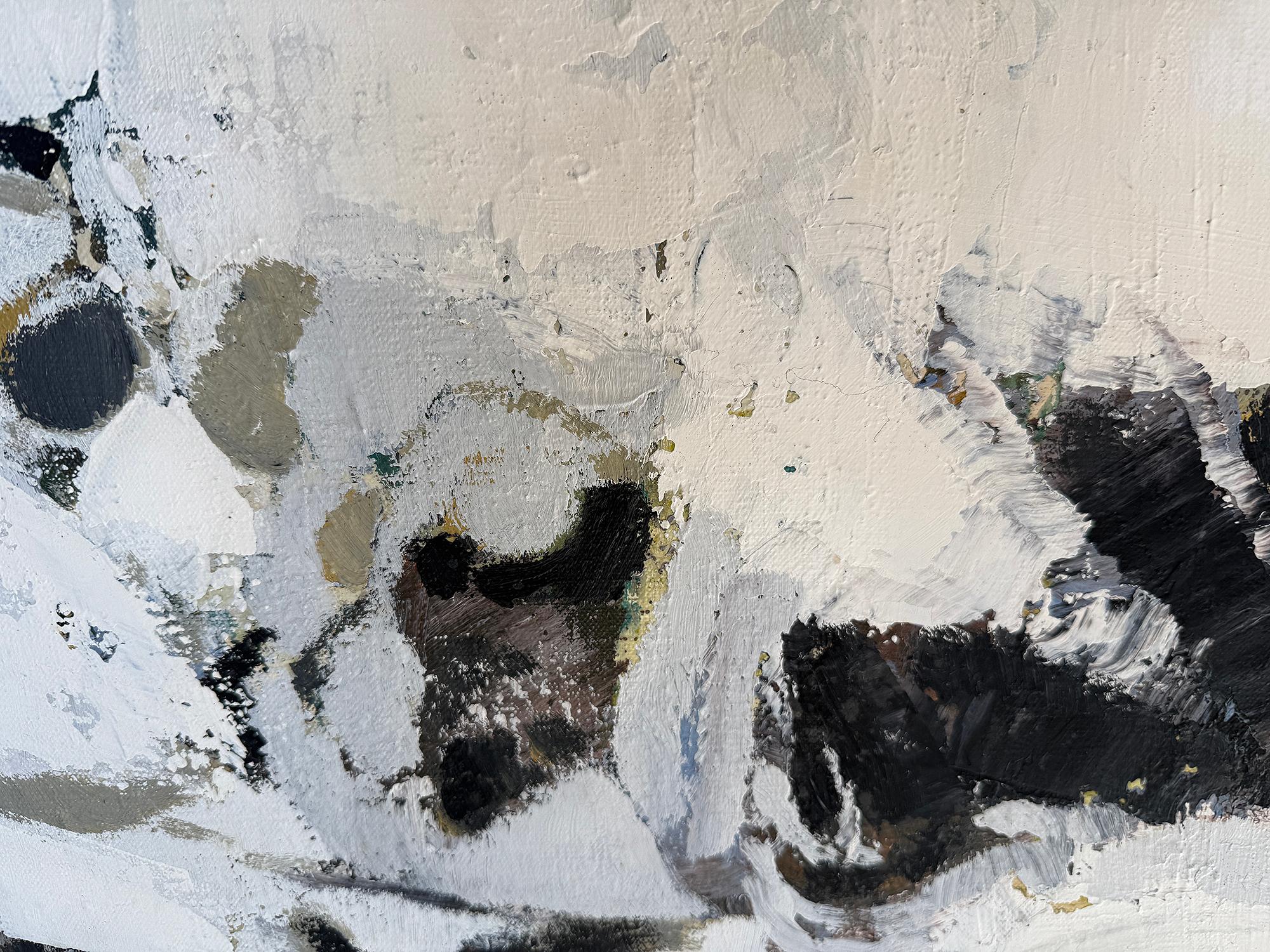 Gabriel Godard - Öl auf Leinwand - Schnee im Wald im Angebot 1