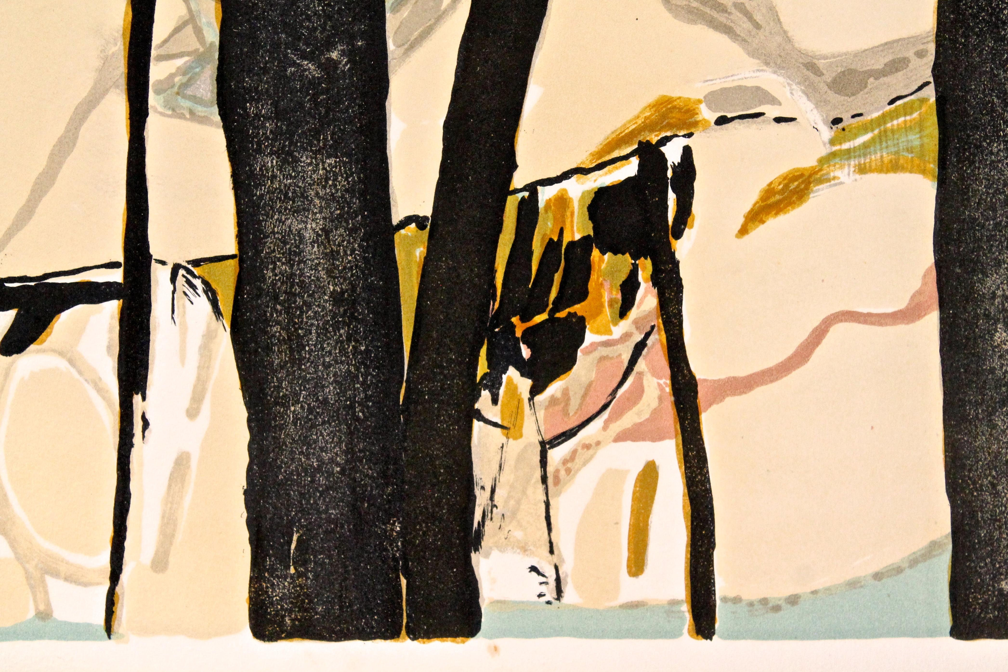Mid-Century Modern Gabriel Godard Original Lithograph For Sale
