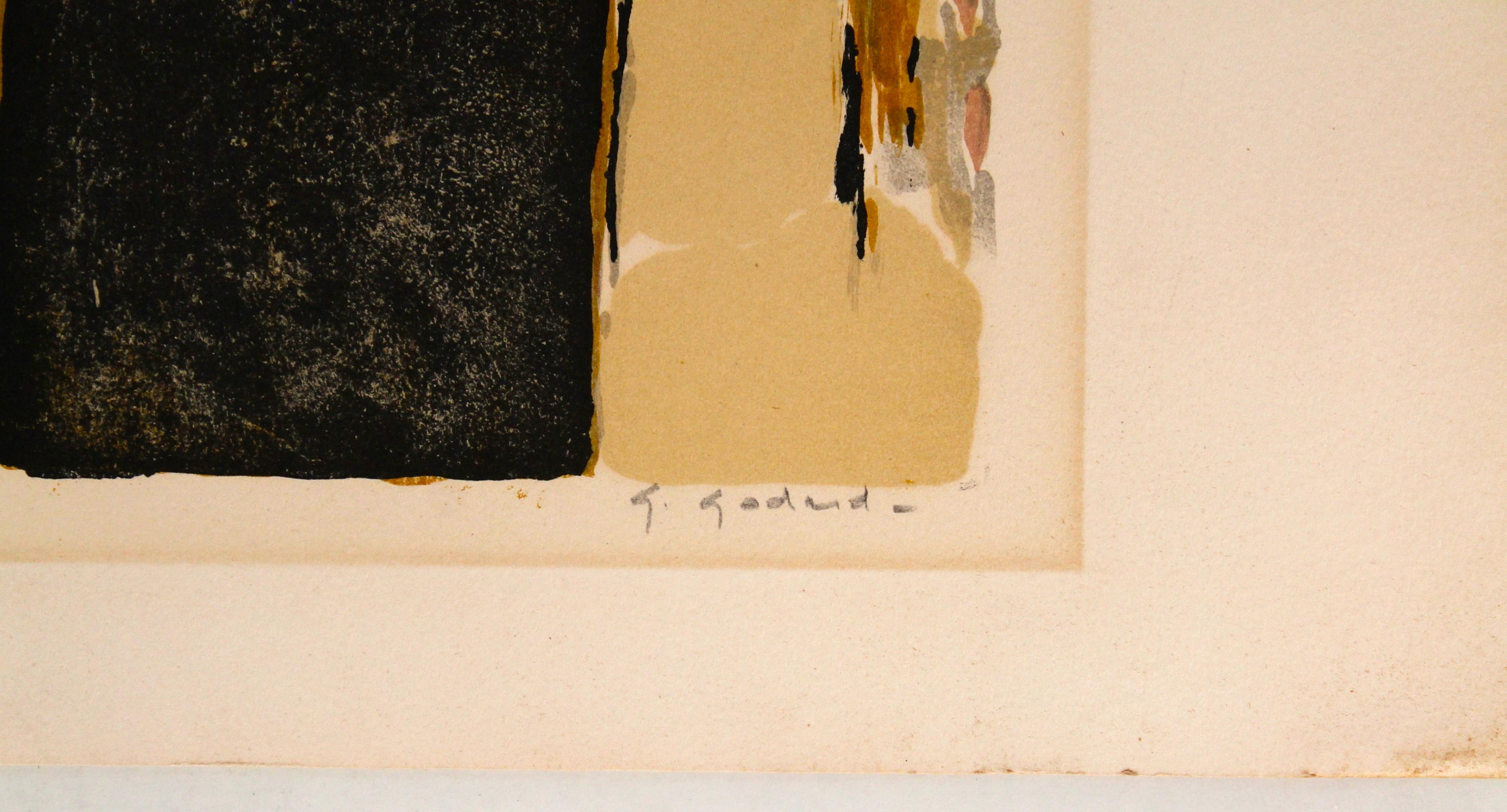 Hand-Crafted Gabriel Godard Original Lithograph For Sale