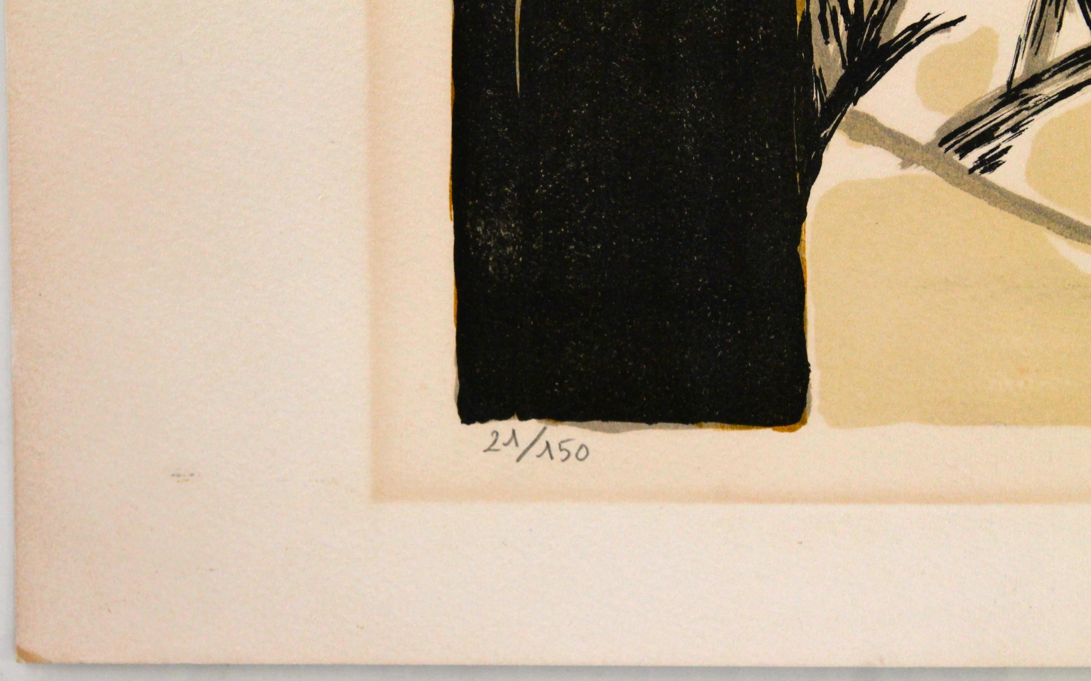 Gabriel Godard Original Lithograph In Good Condition For Sale In Sharon, CT