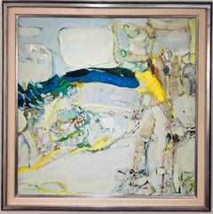 1966 ÓLEO sobre Lienzo Gran IMPRESIONISTA FRANCÉS " Personnages dans la campagne"