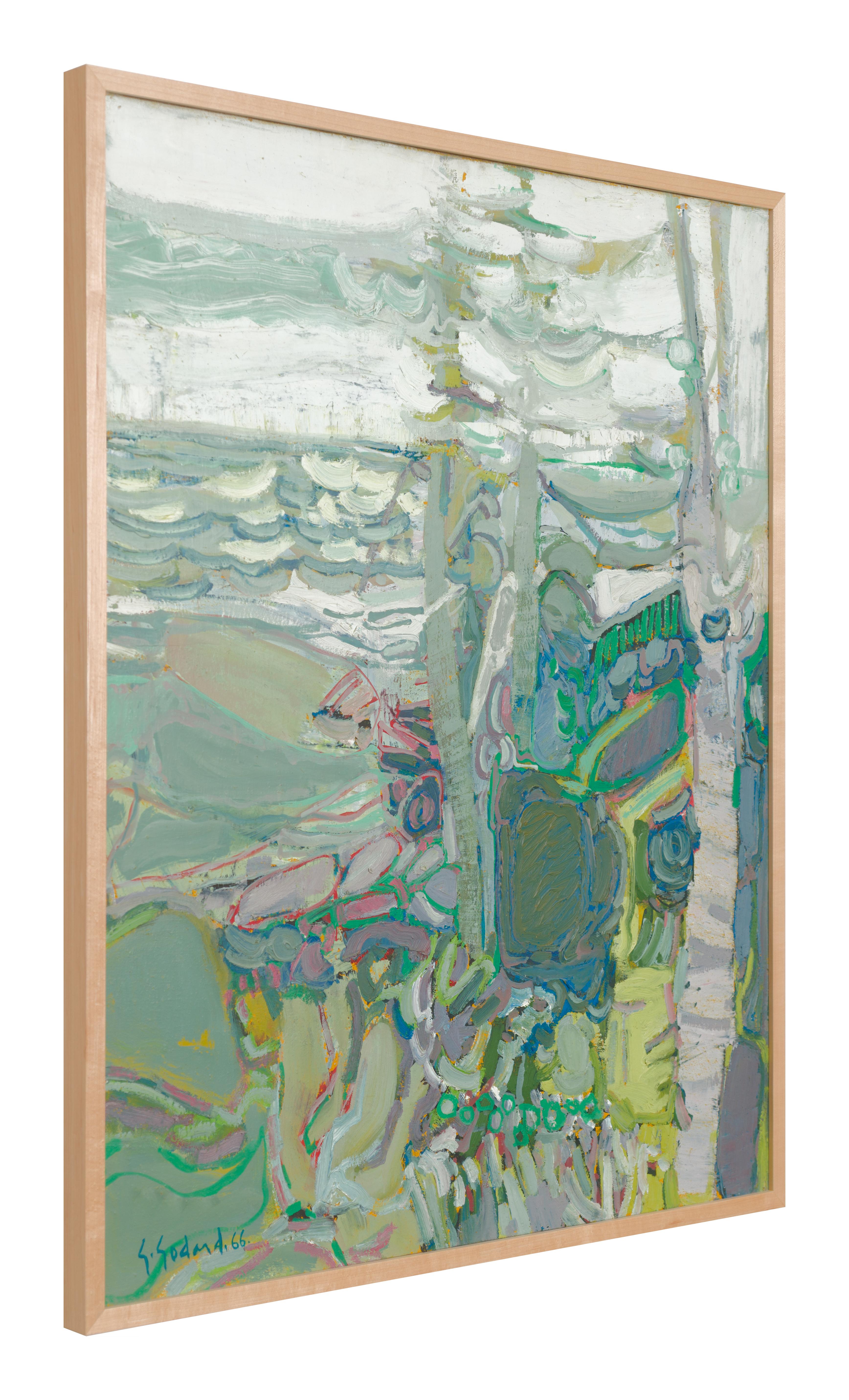 Abres en bord de mer - French School Painting by Gabriel Godard