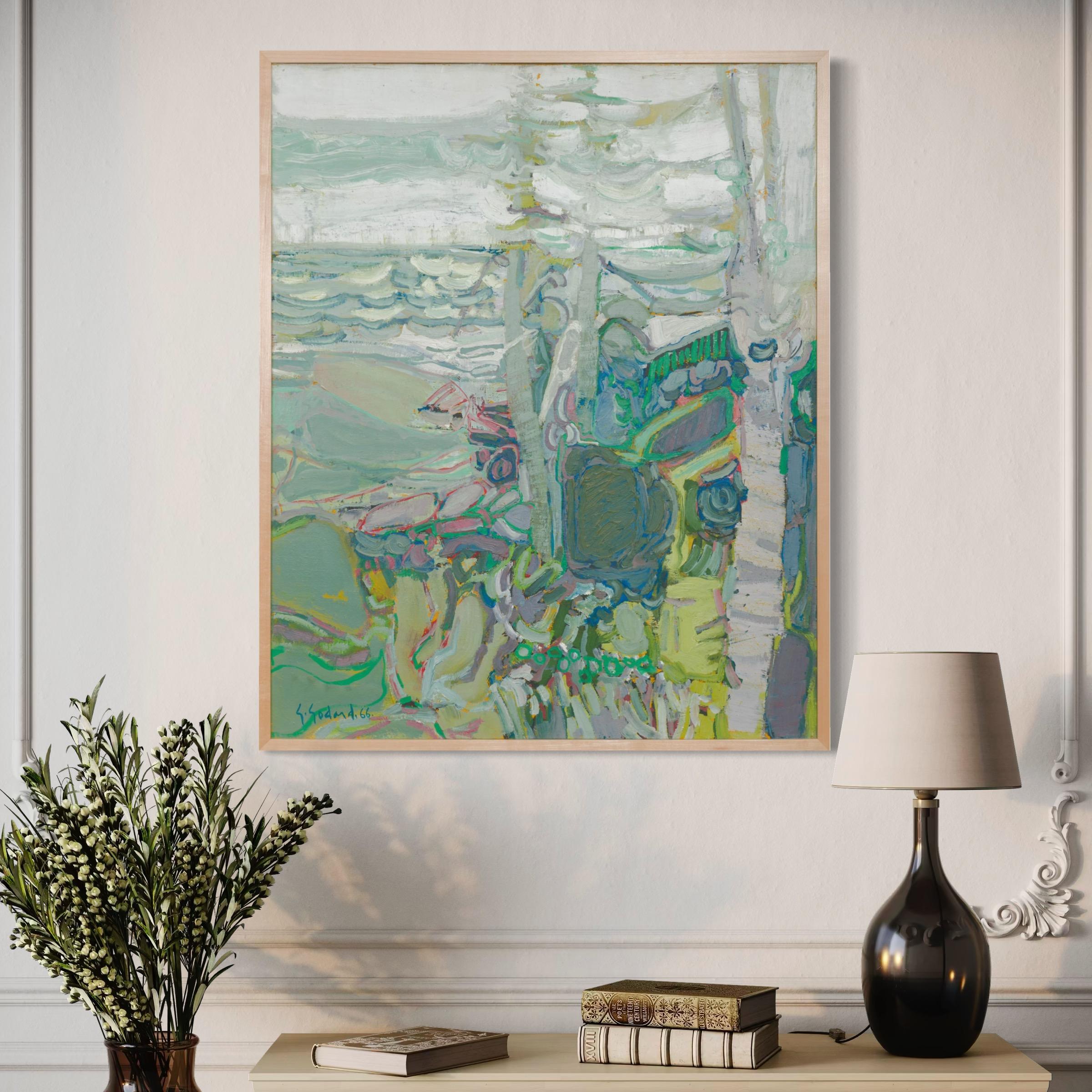 Abres en bord de mer - Painting by Gabriel Godard