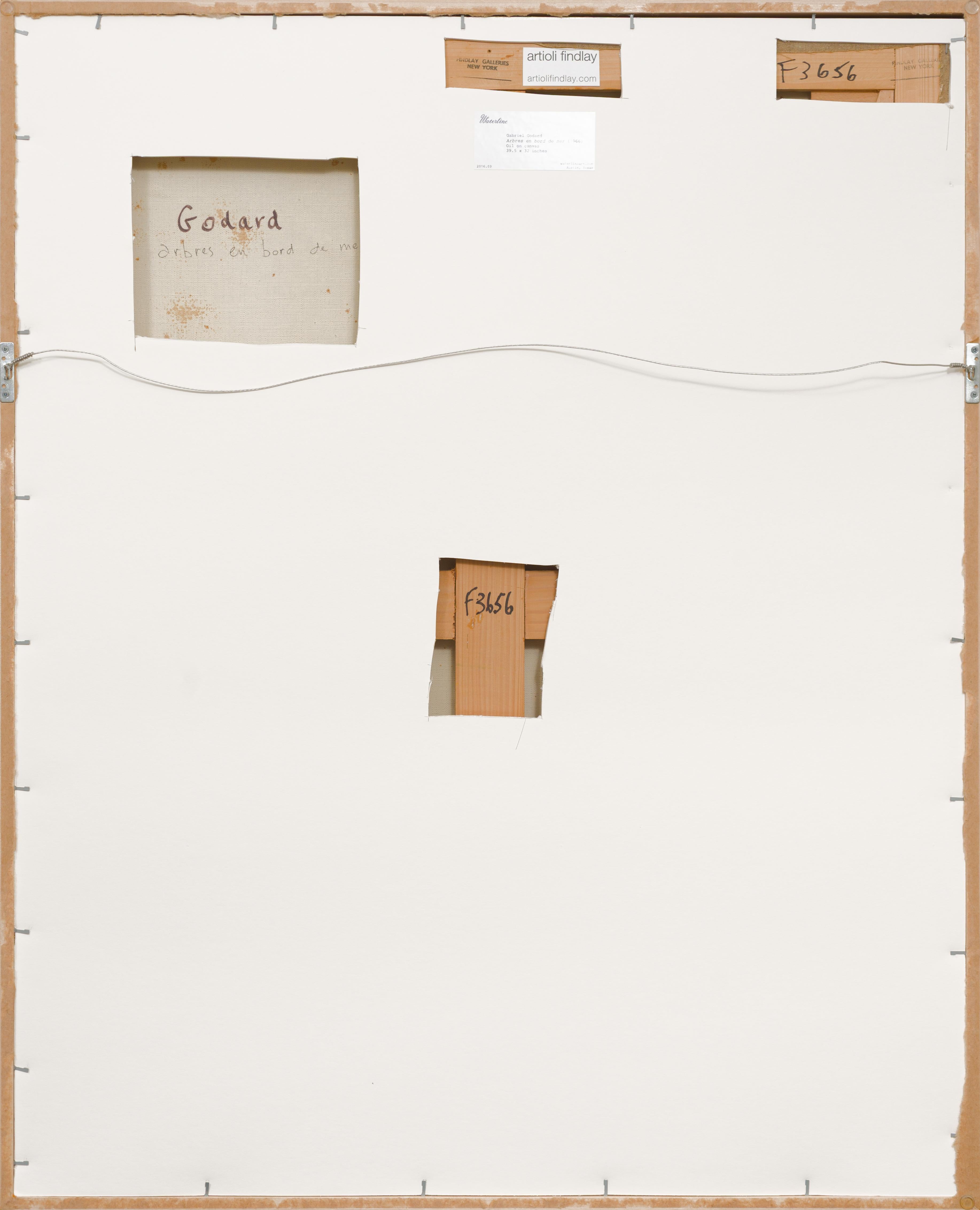 Abres en bord de mer - Gray Landscape Painting by Gabriel Godard