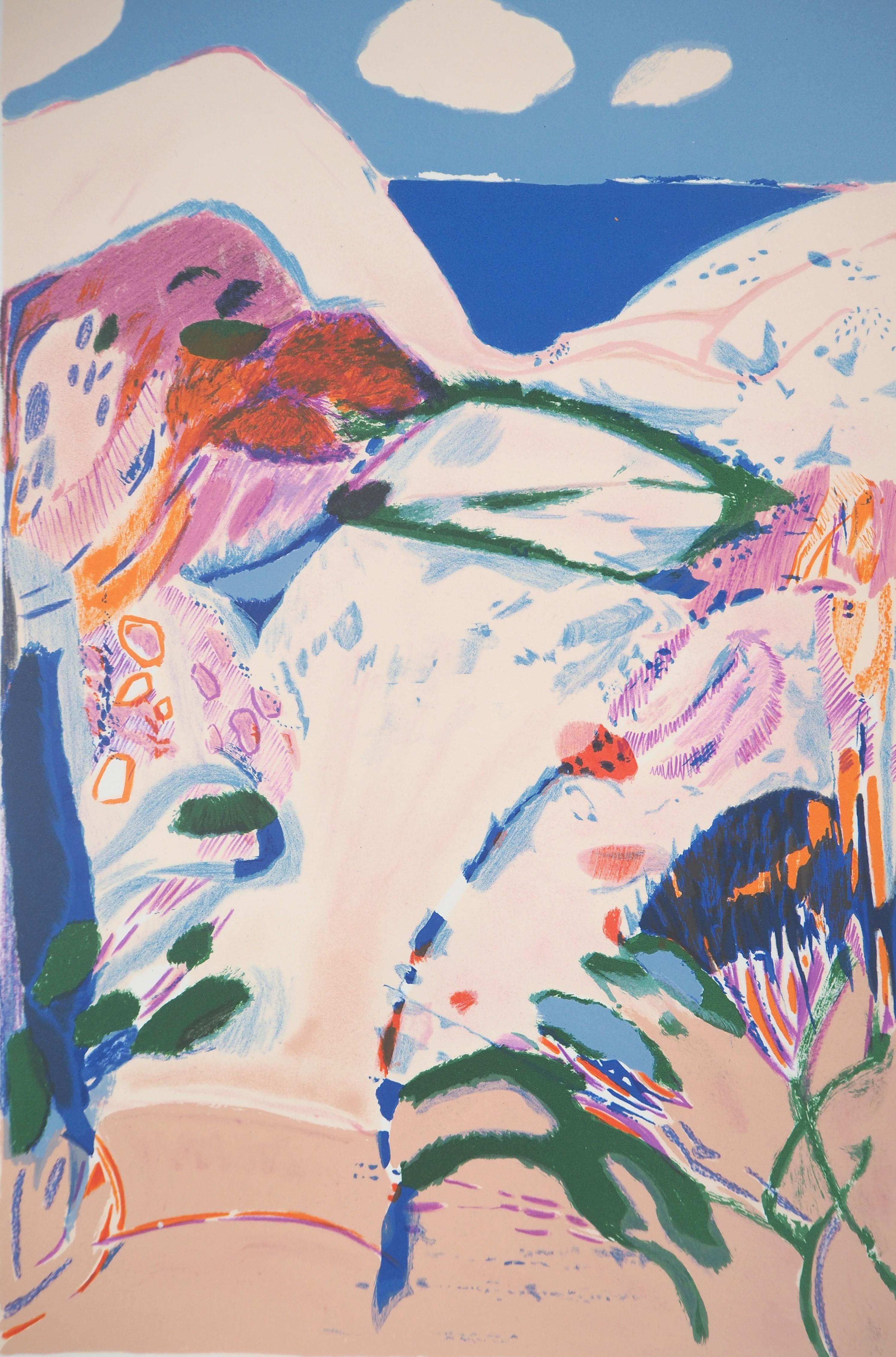 La forêt abstraite - Lithographie originale, signée à la main - Print de Gabriel Godard