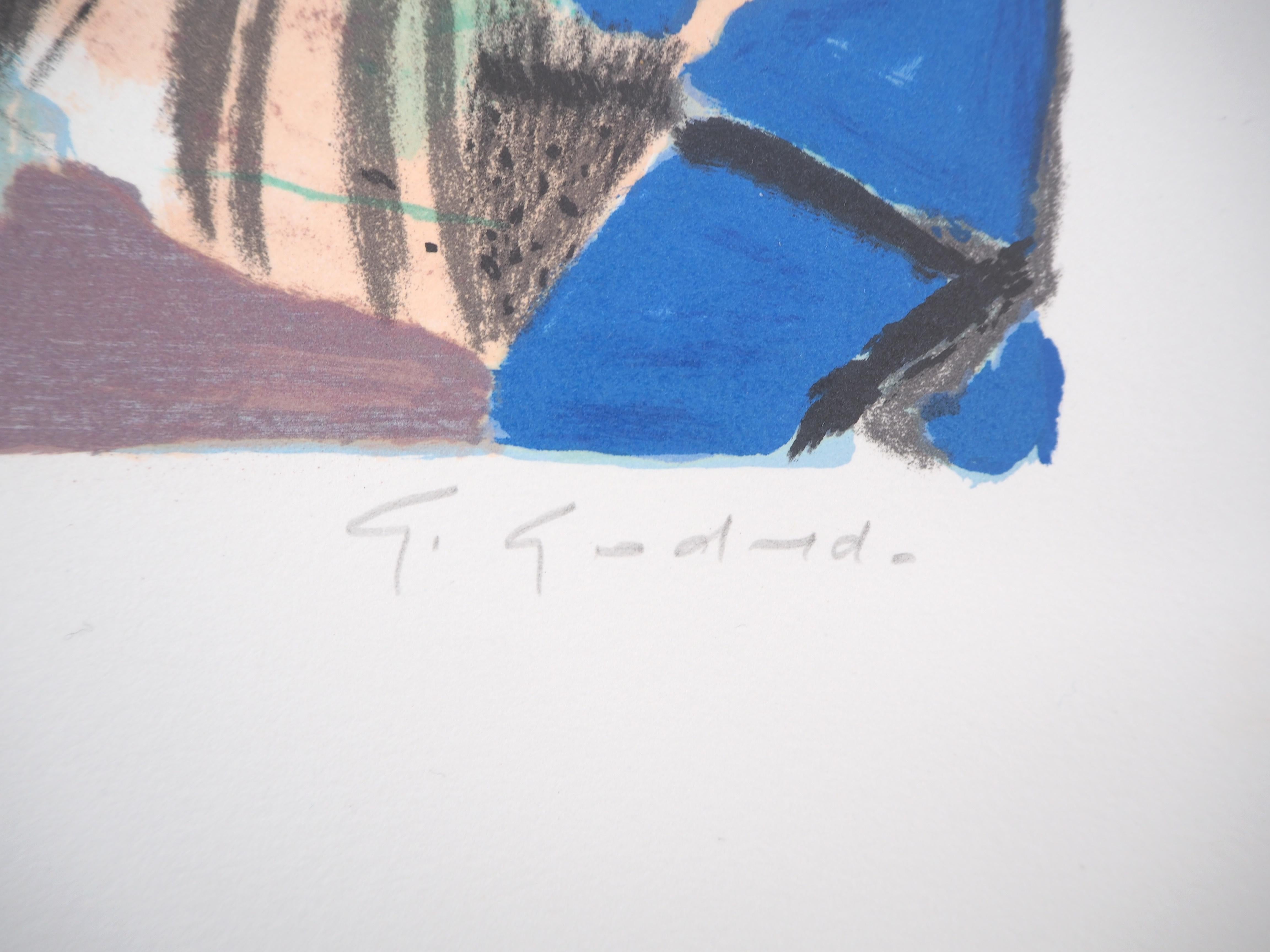 Abstract Peasant - Original Lithograph, Handsigned For Sale 2