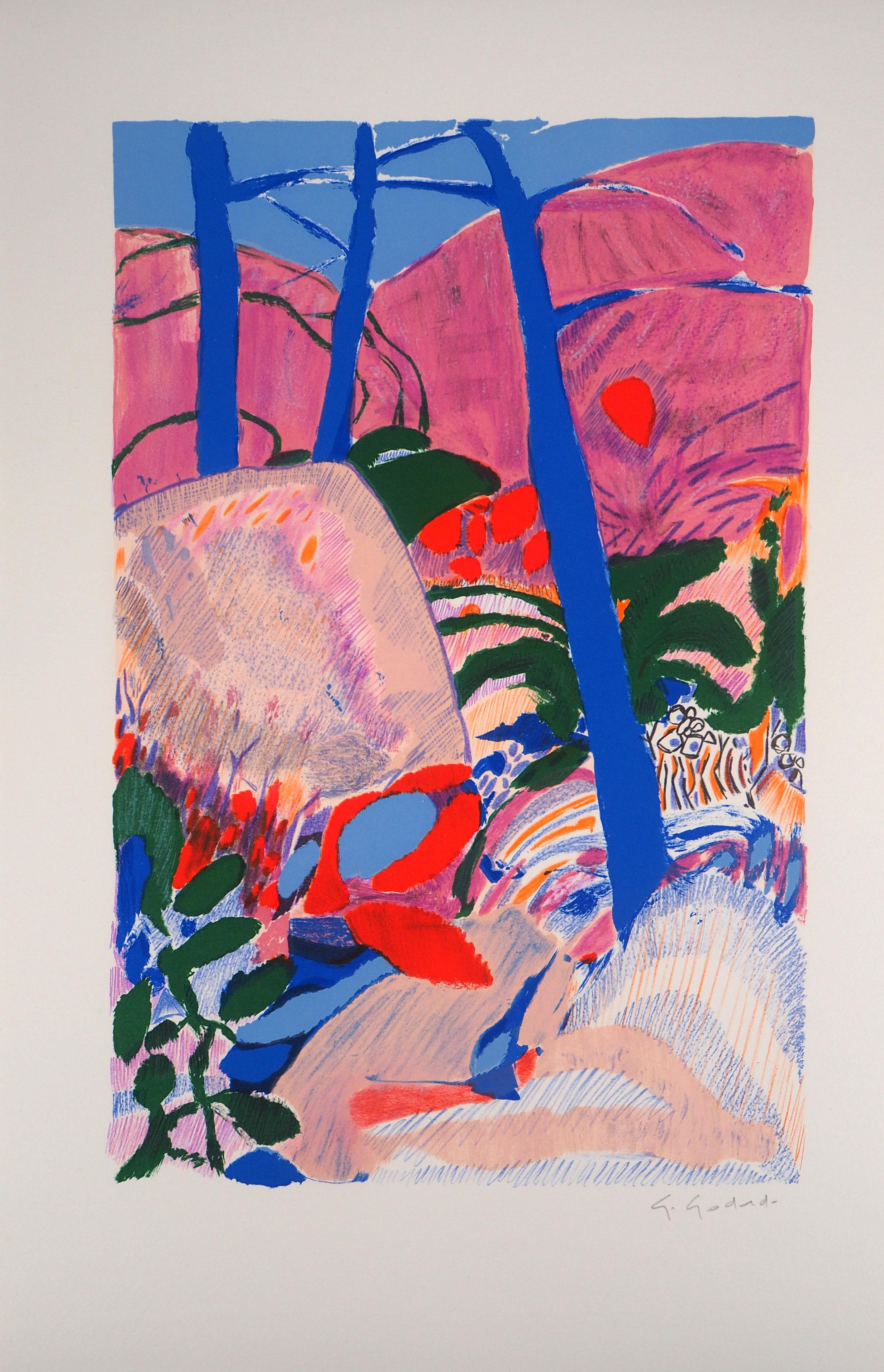 Gabriel Godard Landscape Print - The Forest - Original Lithograph, Handsigned