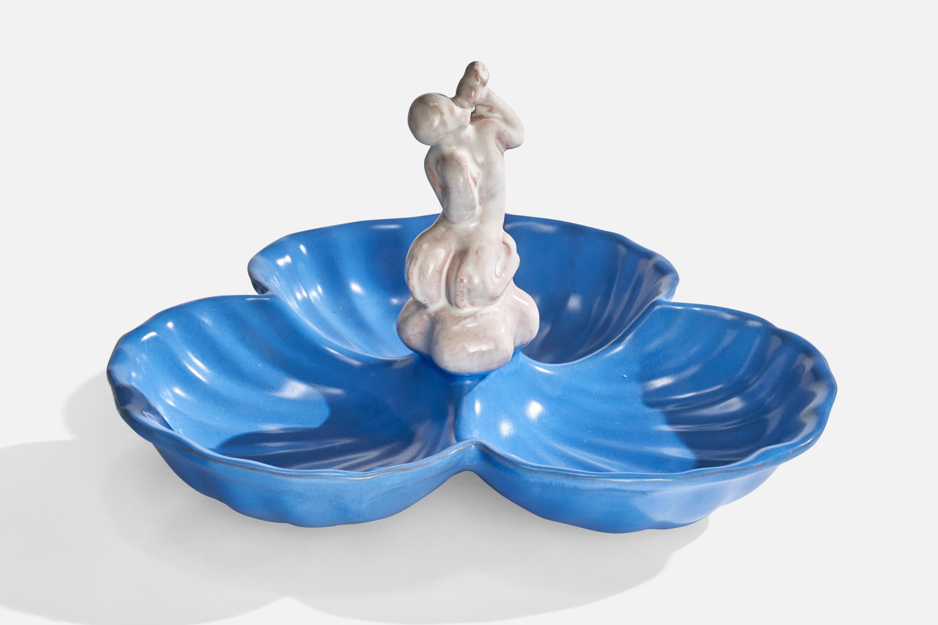 Scandinave moderne Plat, faïence de Gabriel Keramik, Suède, années 1930 en vente