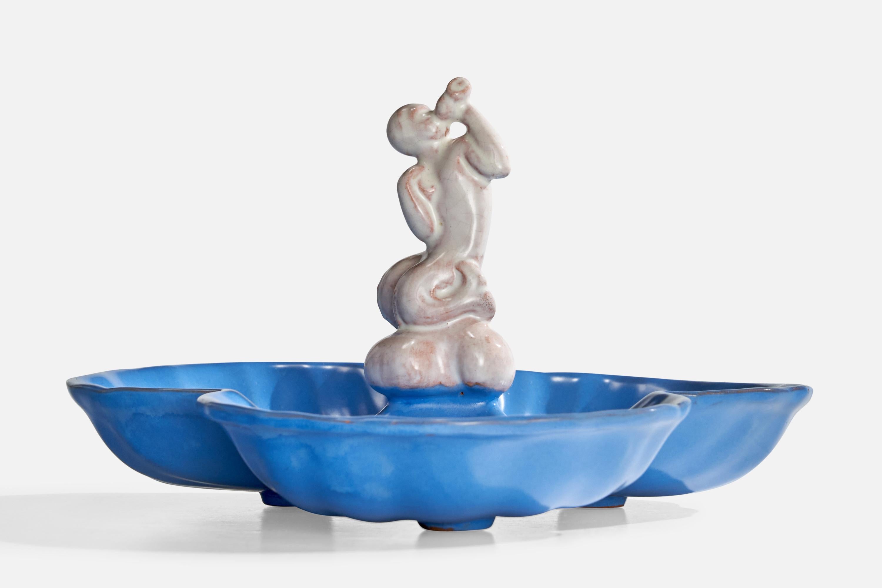Suédois Plat, faïence de Gabriel Keramik, Suède, années 1930 en vente