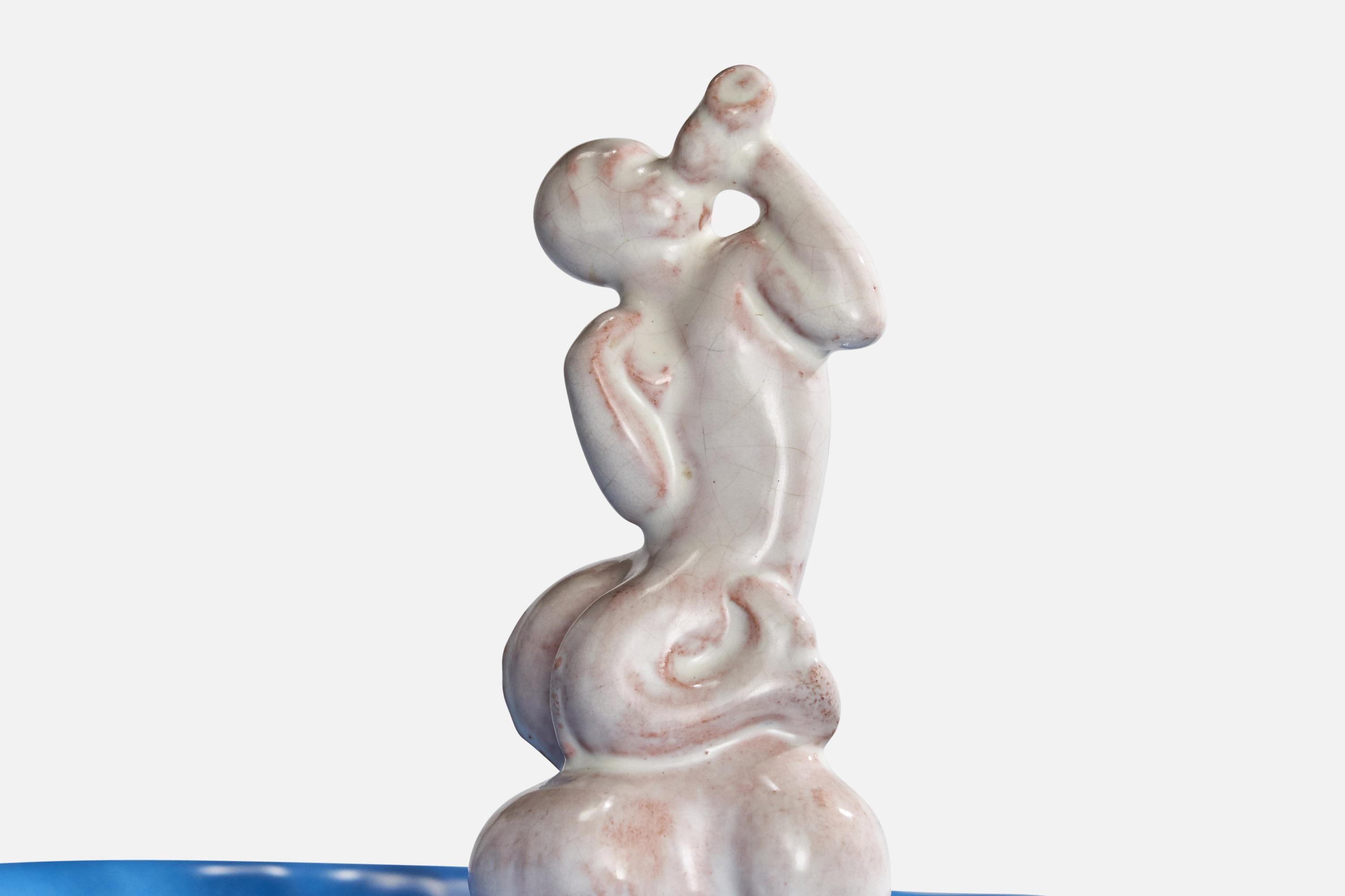 Milieu du XXe siècle Plat, faïence de Gabriel Keramik, Suède, années 1930 en vente