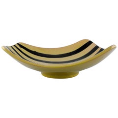 Gabriel Keramik, Schweden, „Tropik“-Schale aus glasierter Keramik, gestreiftes Design