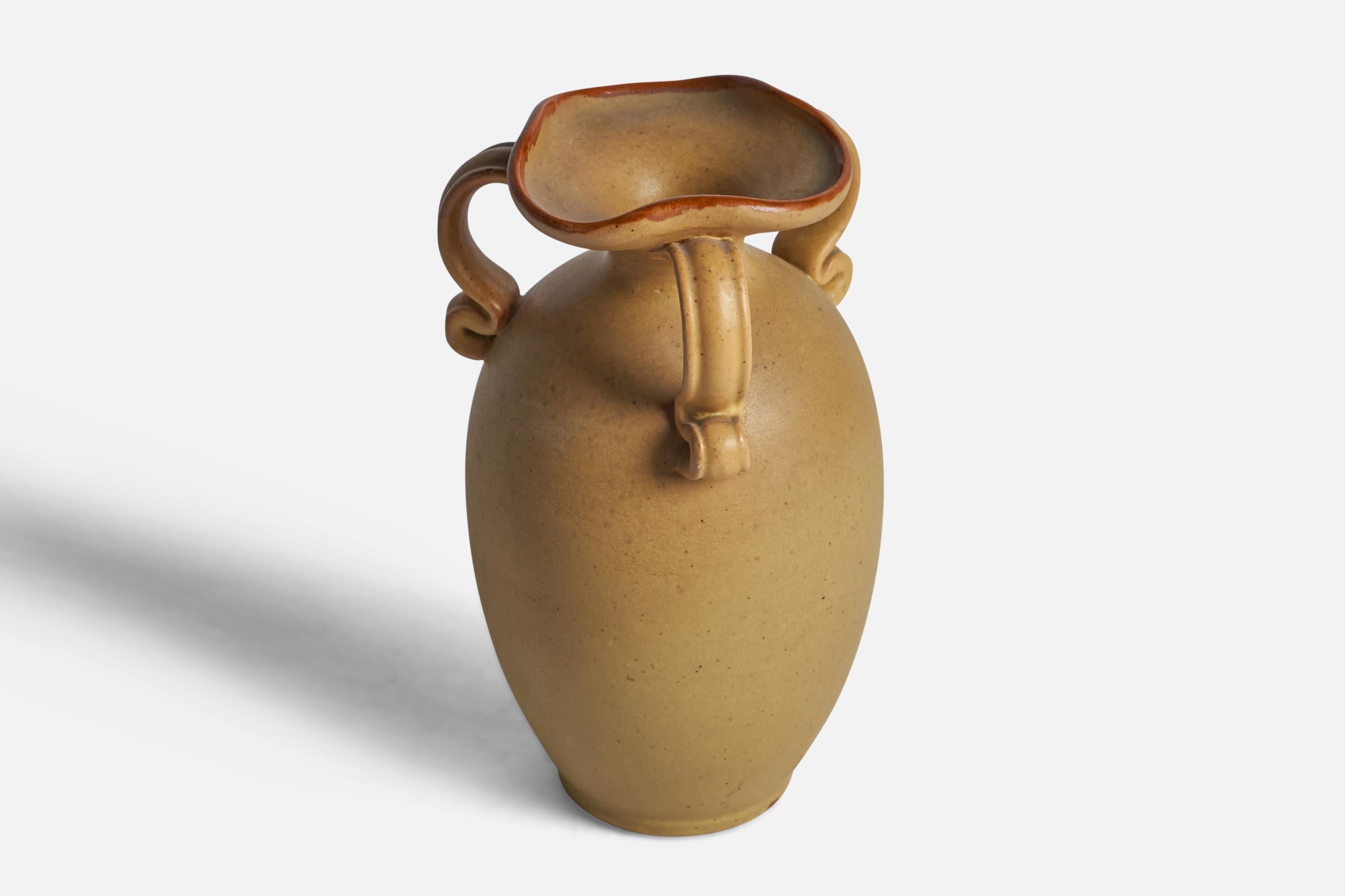 Mid-Century Modern Gabriel Keramik, Vase, Earthenware, Sweden, 1930s For Sale