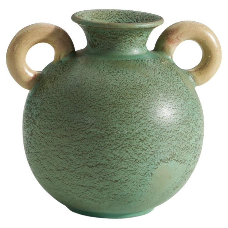 Gabriel Keramik, Vase, Glazed Earthenware, Sweden, 1940s For Sale