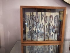 Gabriel Macotela Acrylic on Cardboard Painting on Wood Showcase