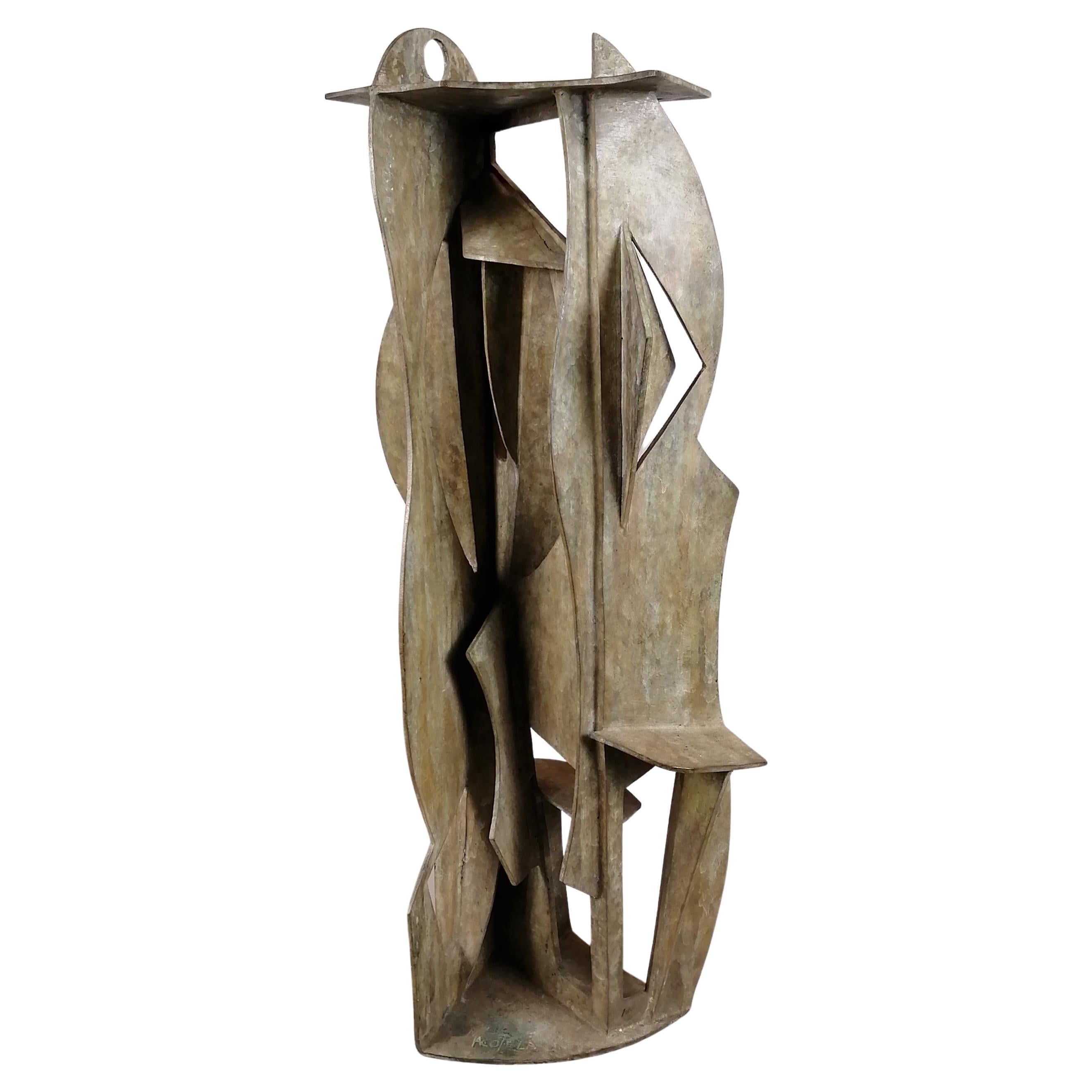 Gabriel Macotela "Torre" Geometric Bronze Sculpture