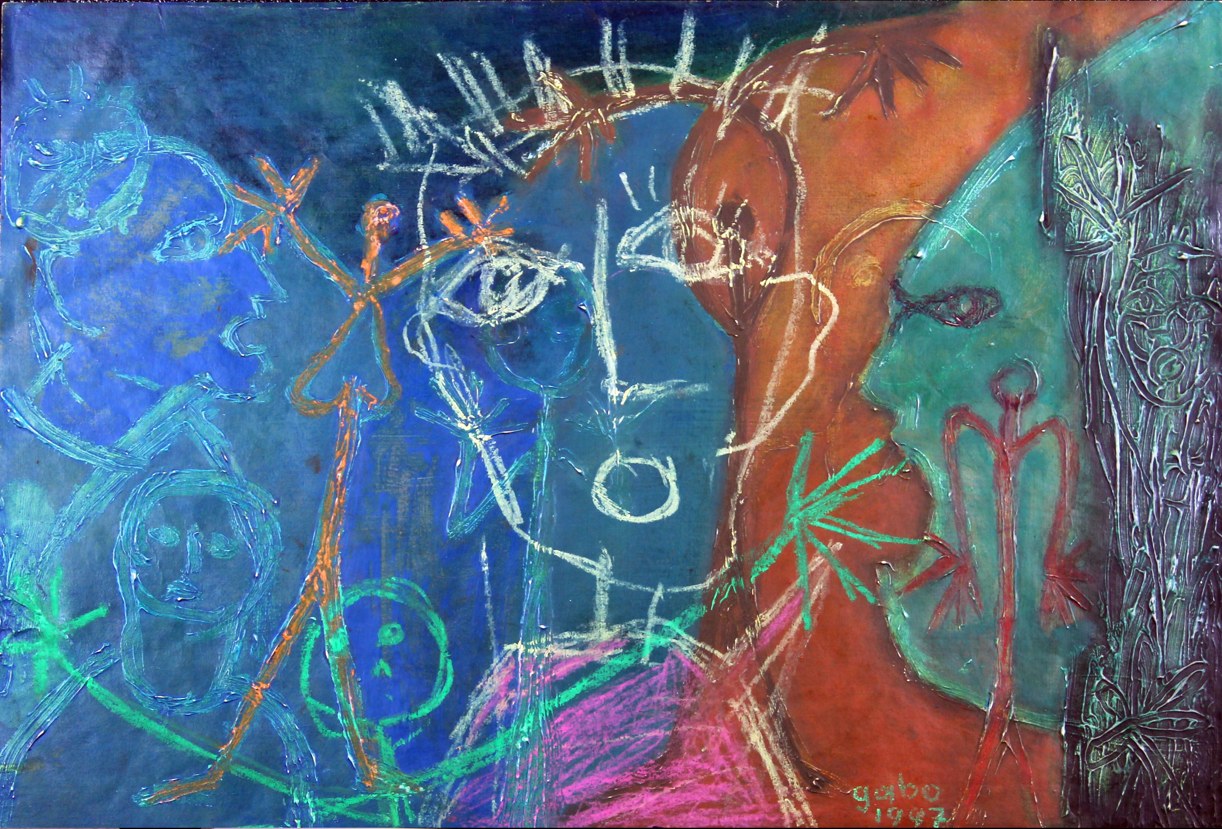 Portrait Painting di Gabriel Mendoza - Sin Título (Senza Titolo)