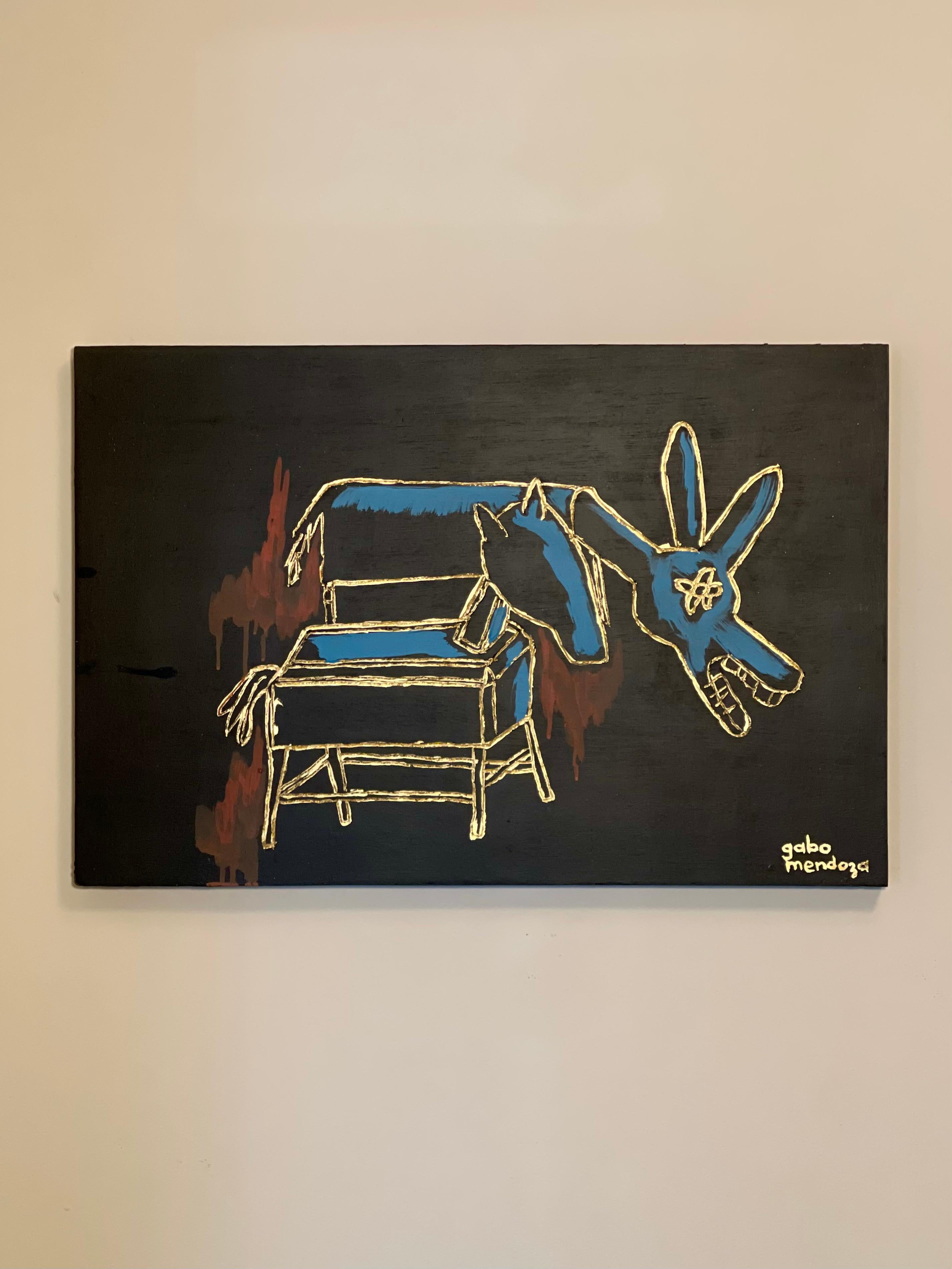 Der Esel und das Pferd – Painting von Gabriel Mendoza