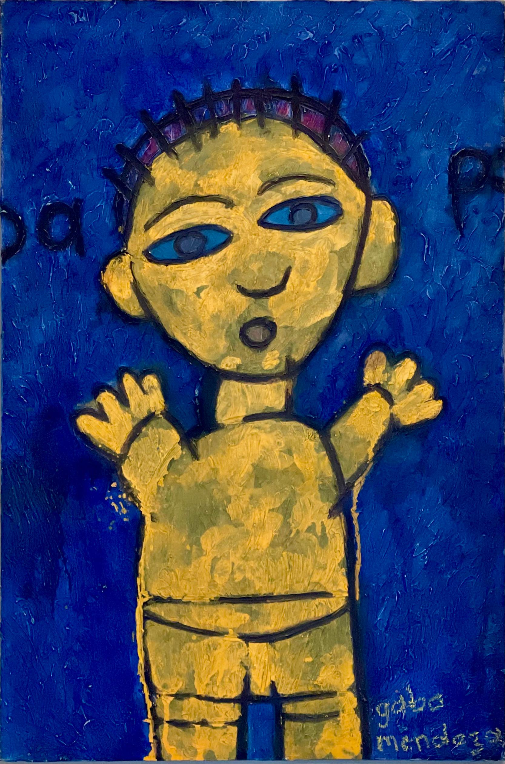 Portrait Painting Gabriel Mendoza - Garçon jaune