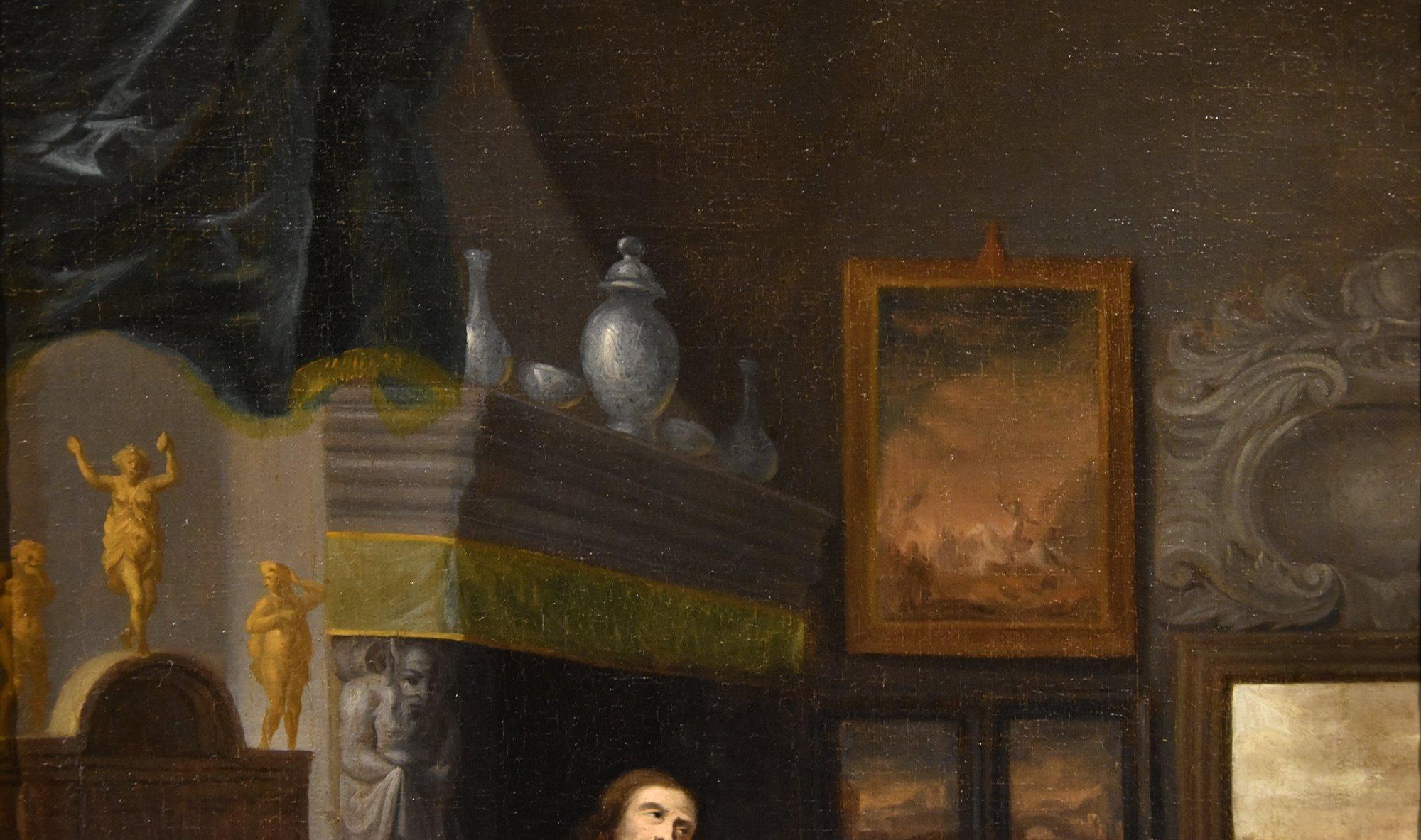 Joueur de luth Musique Metsu 18ème siècle Peinture Huile sur toile Ancien maître Art flamand en vente 7