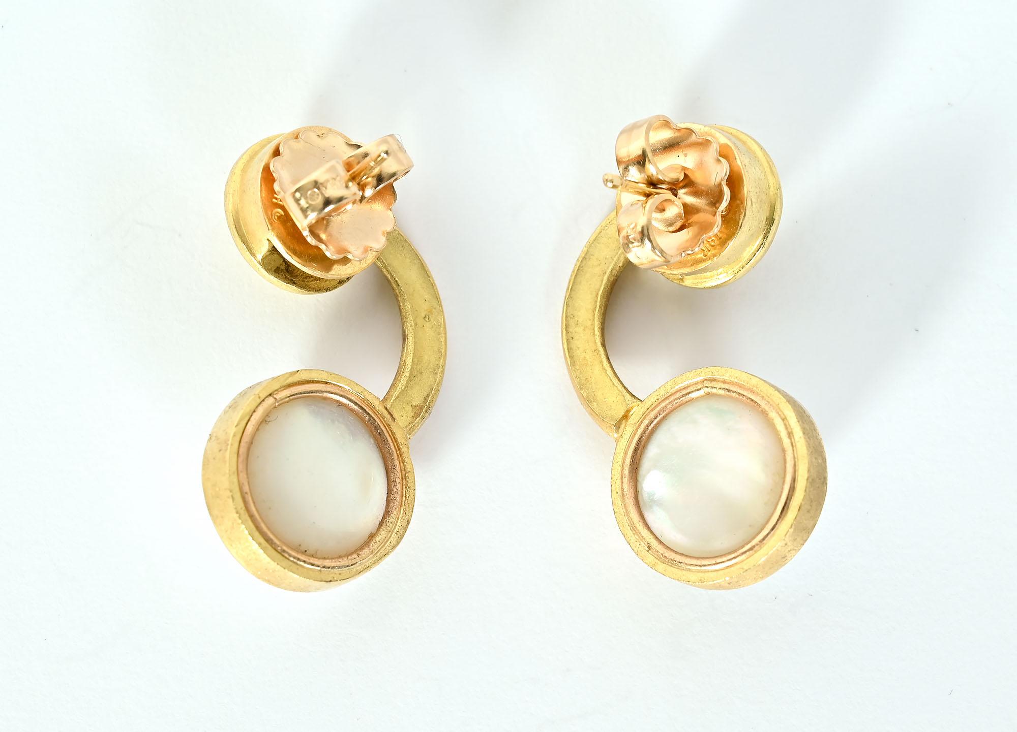 Uncut Gabriel Ofiesh Gold and Pearl Earrings For Sale