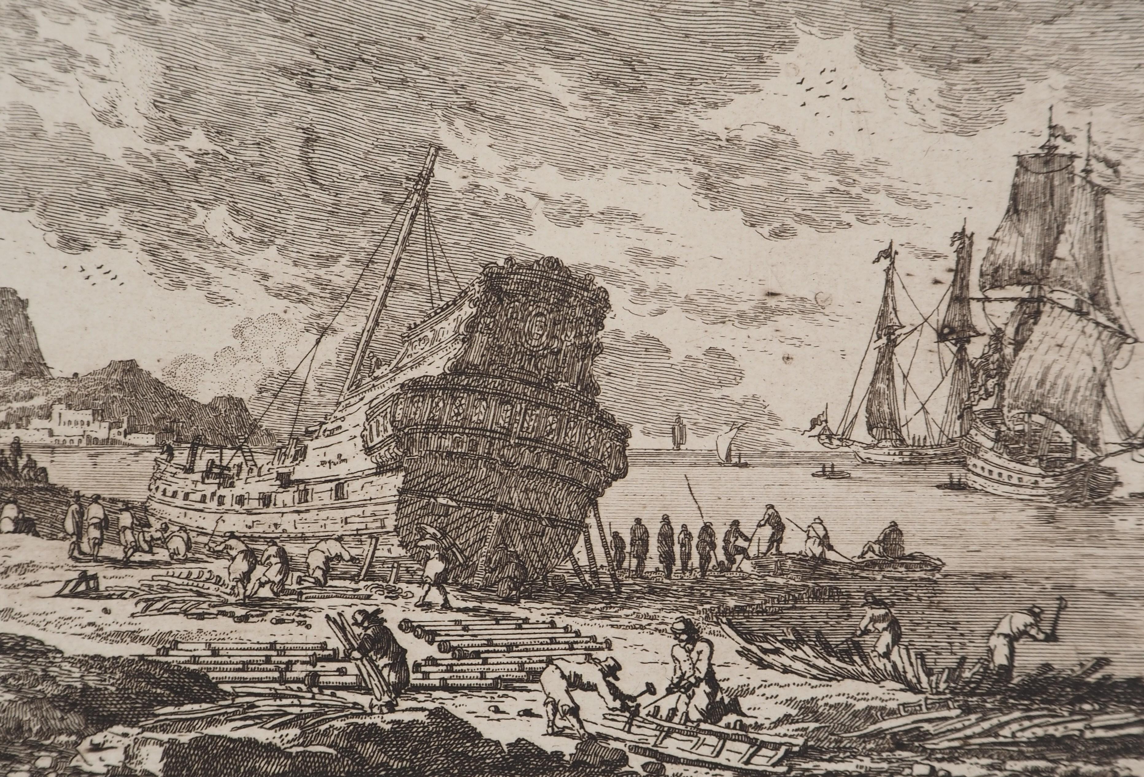 Building a Ship - Original etching For Sale 3