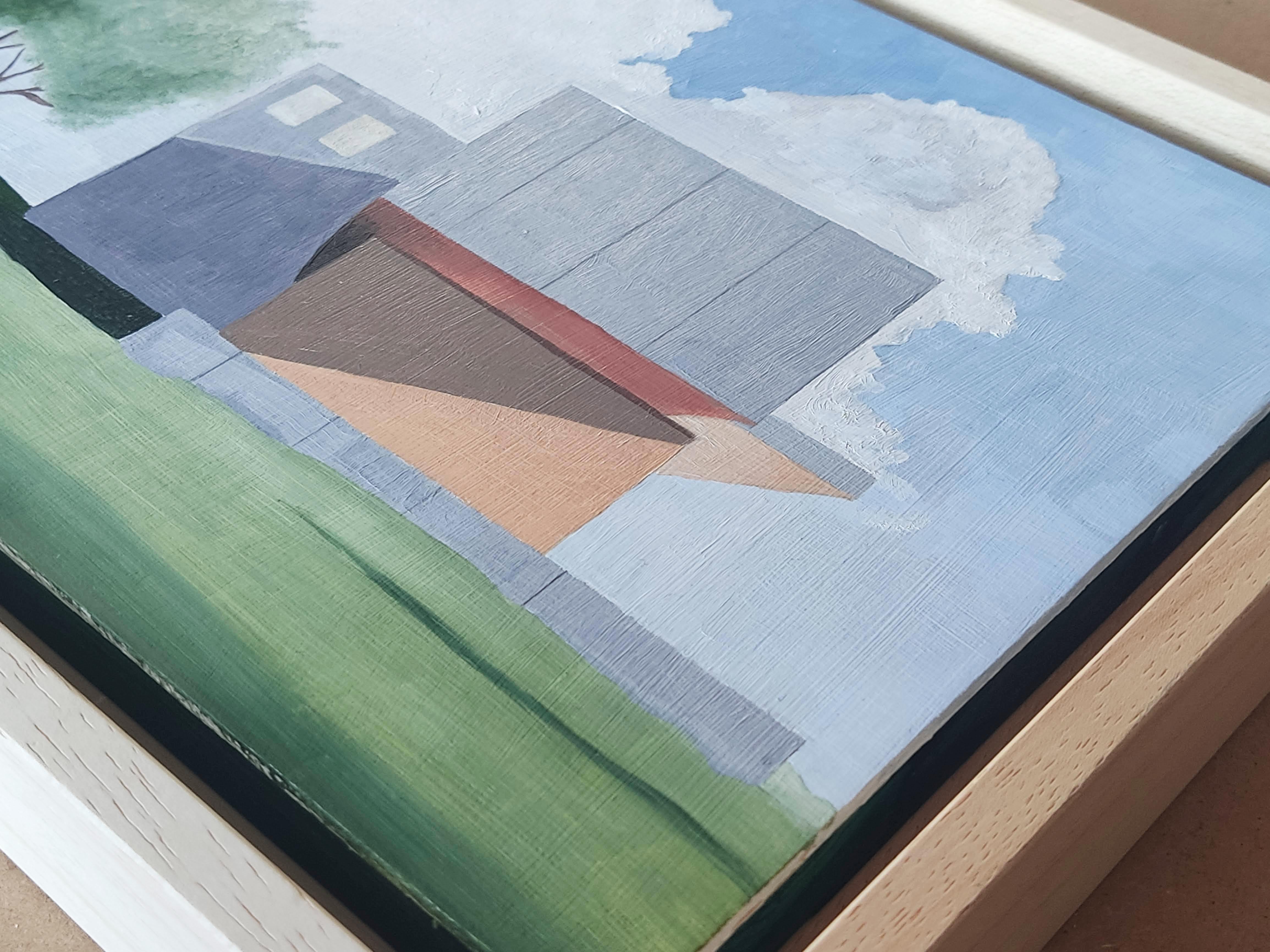 A the Window, Original Ölgemälde, Landschaft, Contemporary Architecture – Painting von Gabriel Riesnert