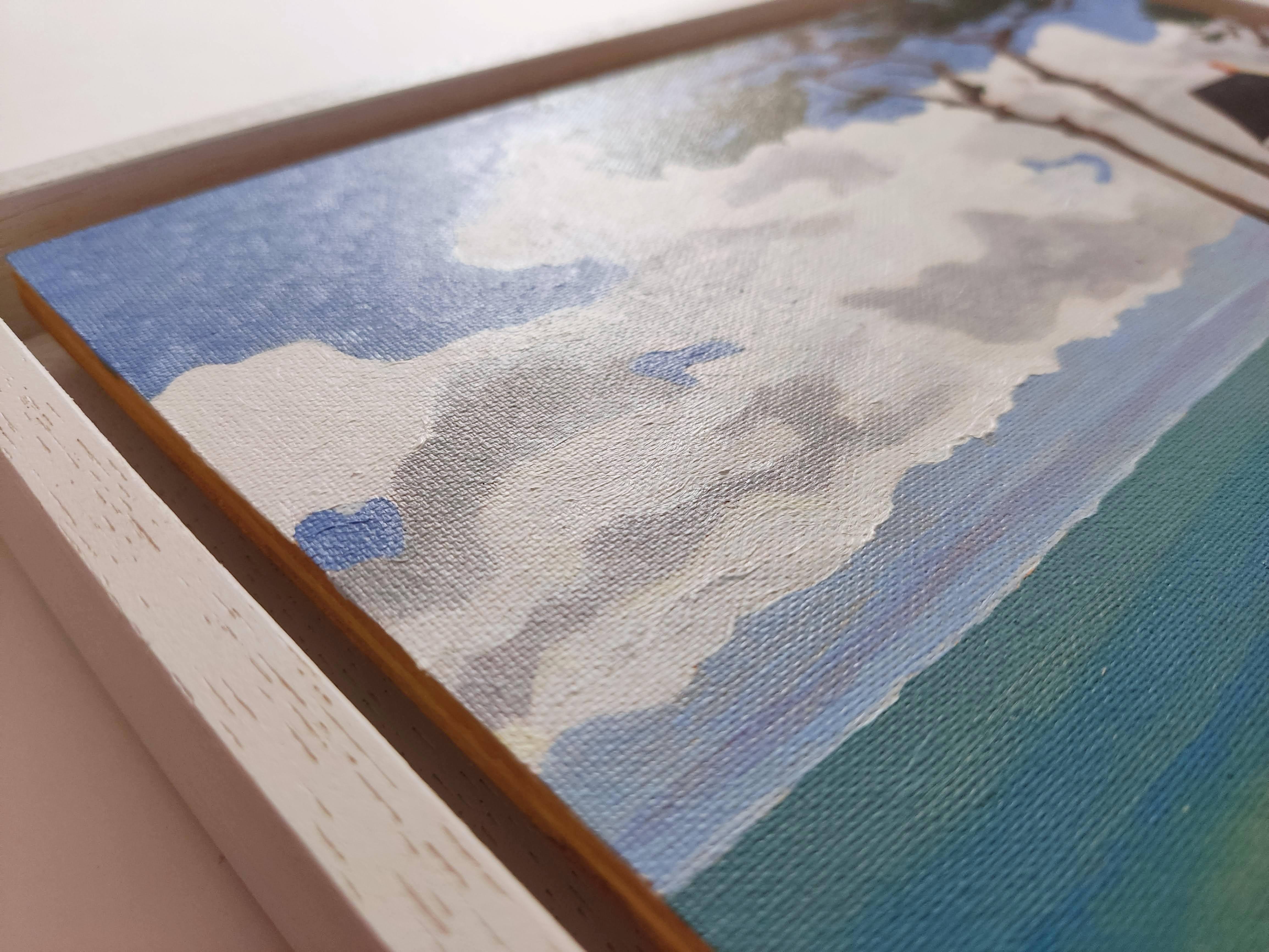 Au bord de l'eau, Original Oil Painting, Seascape landscape, Ready to hang 1