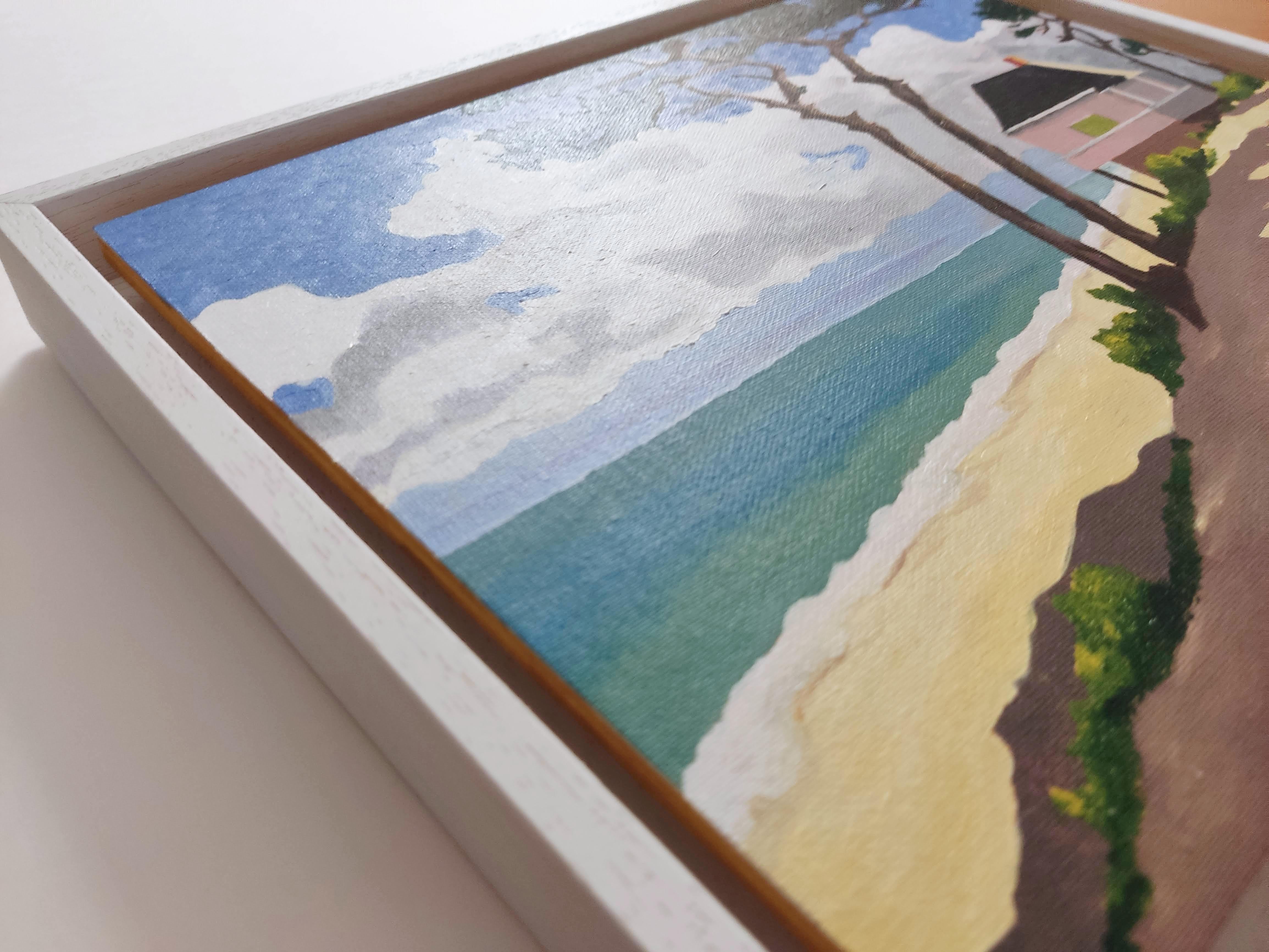 Au bord de l'eau, Original Oil Painting, Seascape landscape, Ready to hang 7