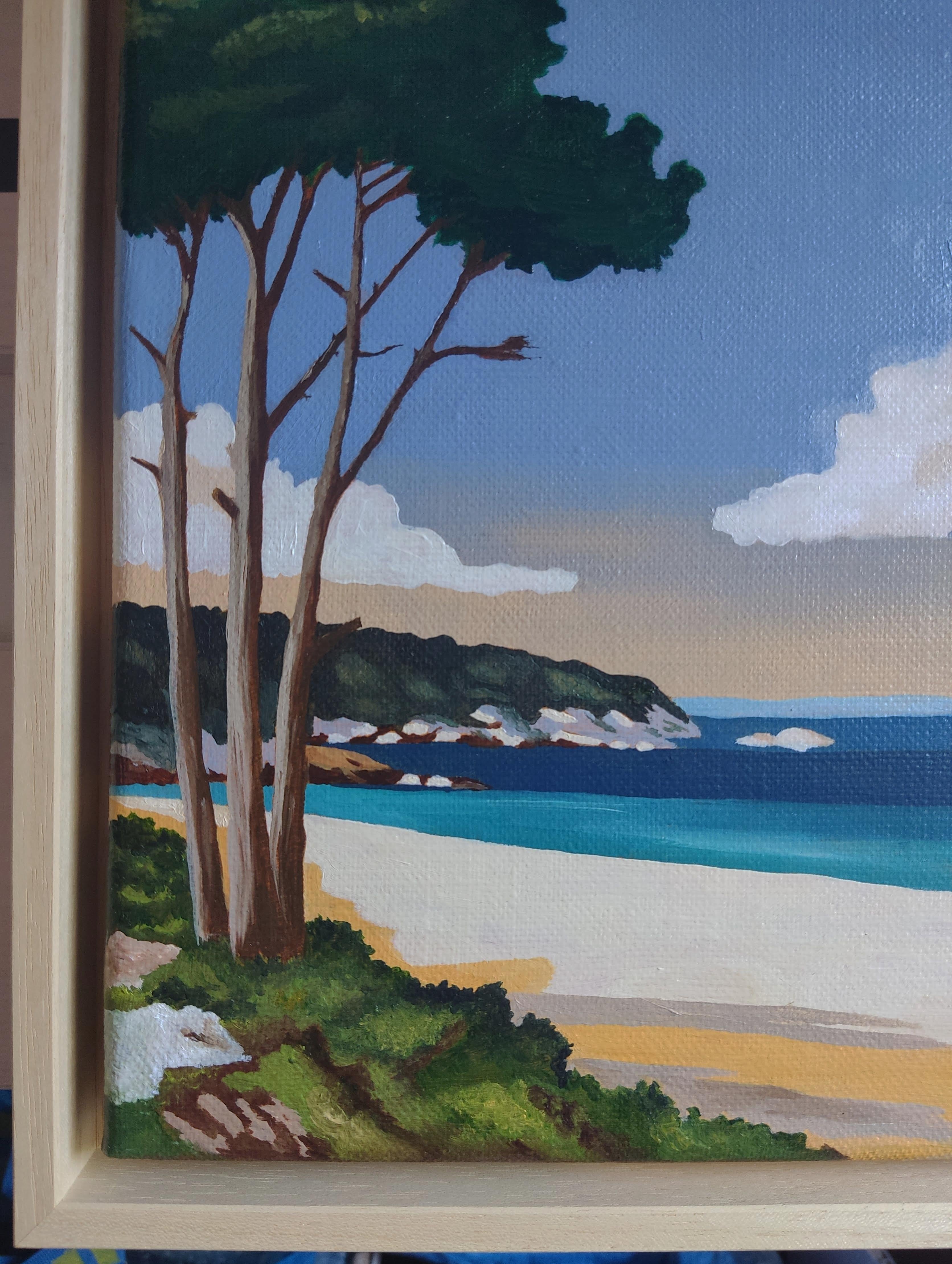 Bord de mer, peinture à l'huile sur toile, bord de mer, paysage contemporain, plage en vente 6