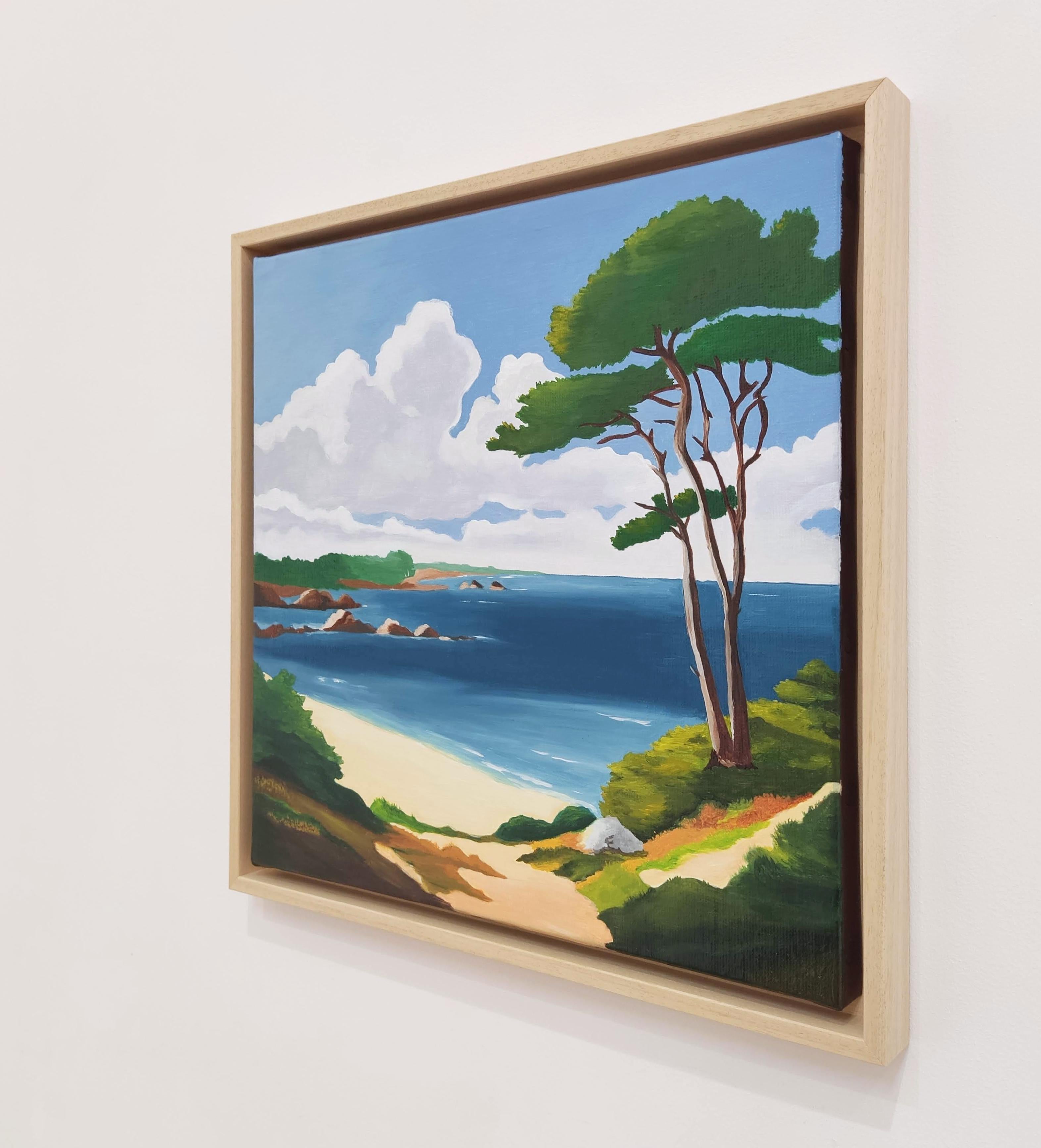Bord de mer, Pintura al óleo, Orilla del mar, Paisaje marino contemporáneo con una playa 1
