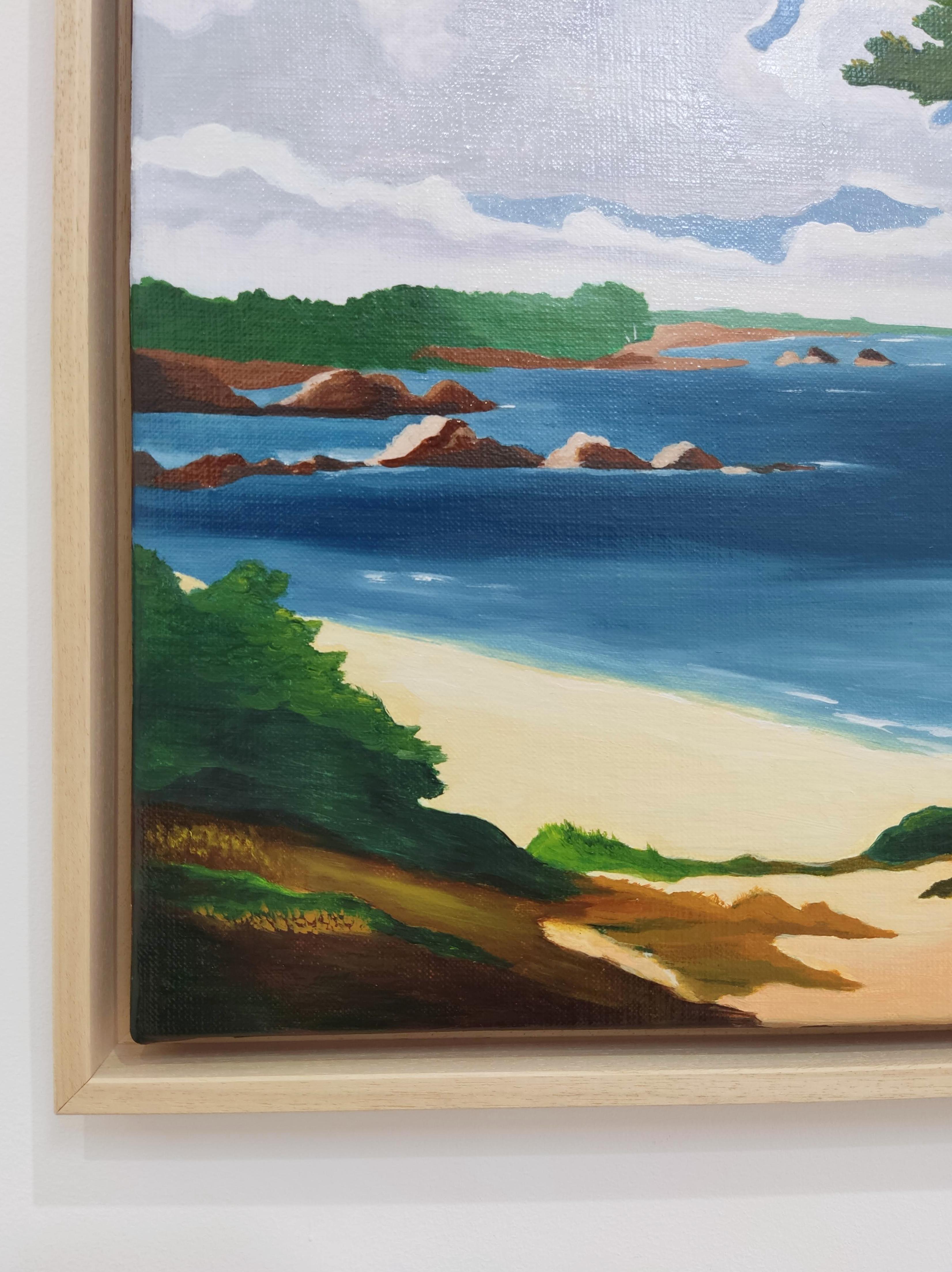 Bord de mer, Pintura al óleo, Orilla del mar, Paisaje marino contemporáneo con una playa 3